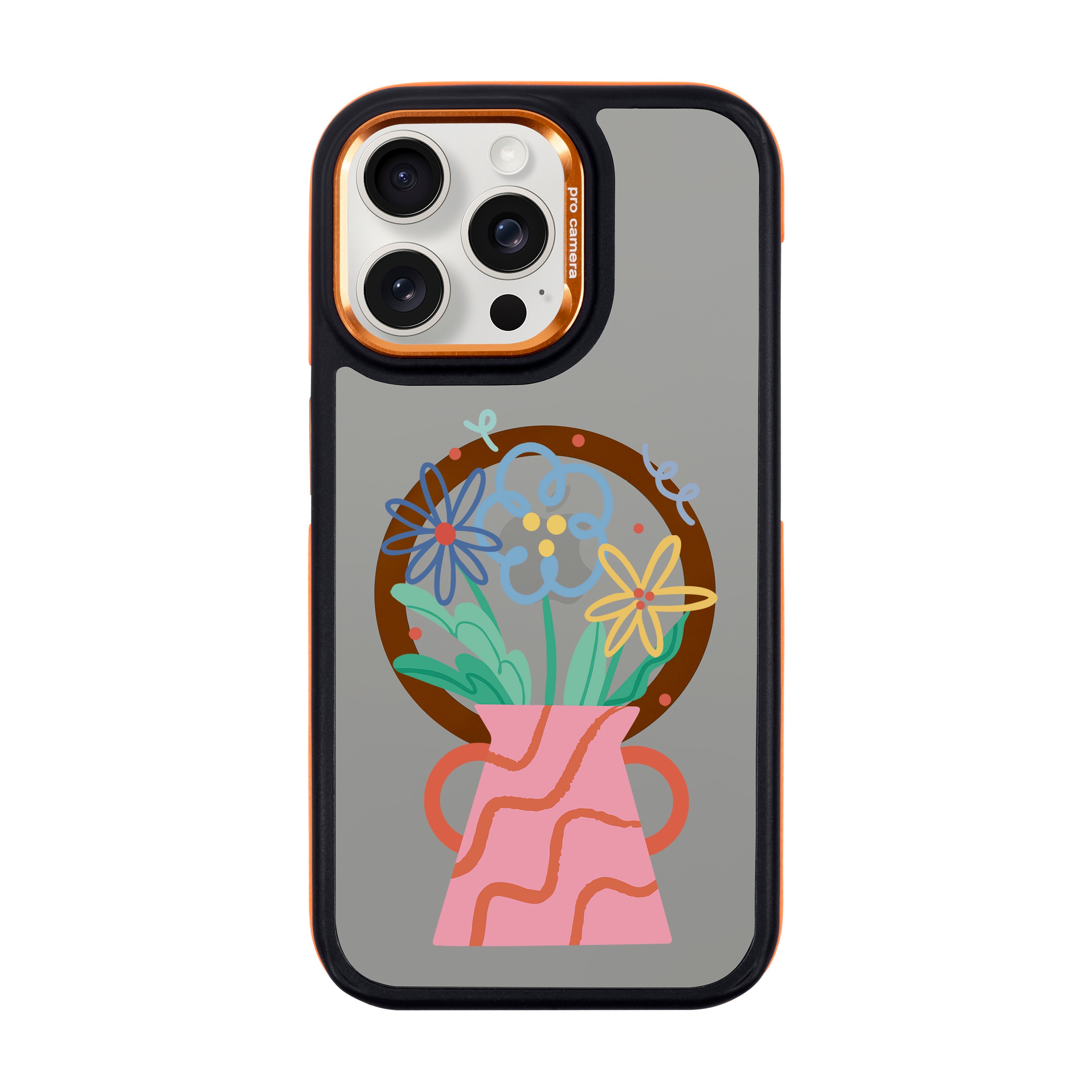 PINK VASE-iPhone Dark Case with MagSafe