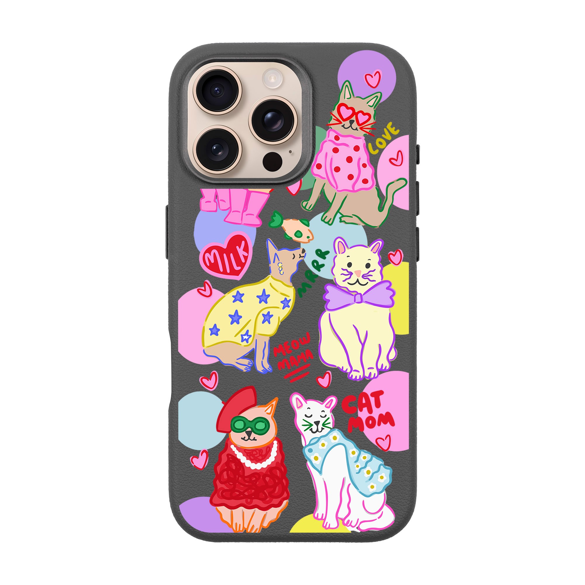 CAT MOM-iPhone Leather Premium Qap MagSafe Uyğun