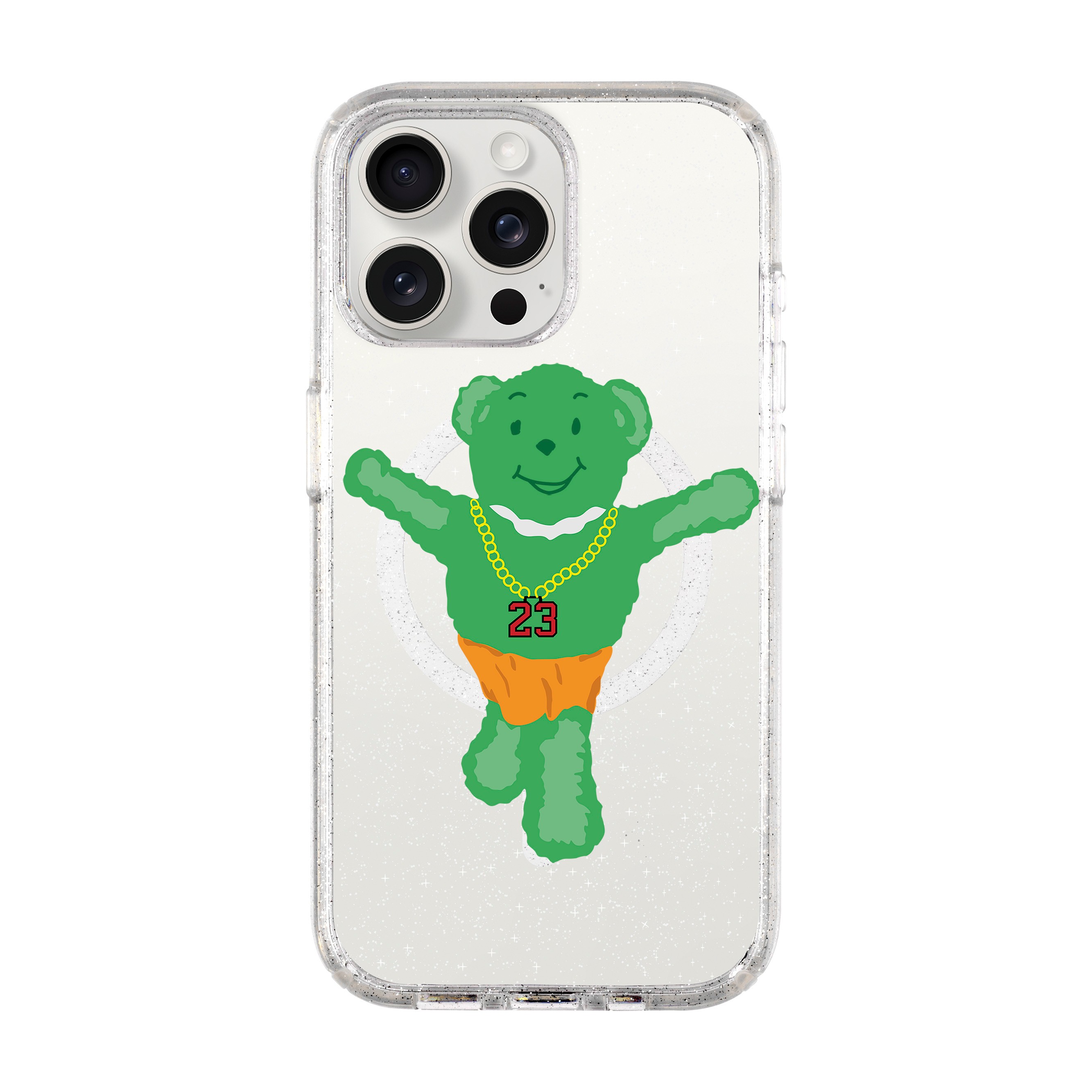 GREEN BEAR-iPhone Shiny Kılıf MagSafe Özellikli