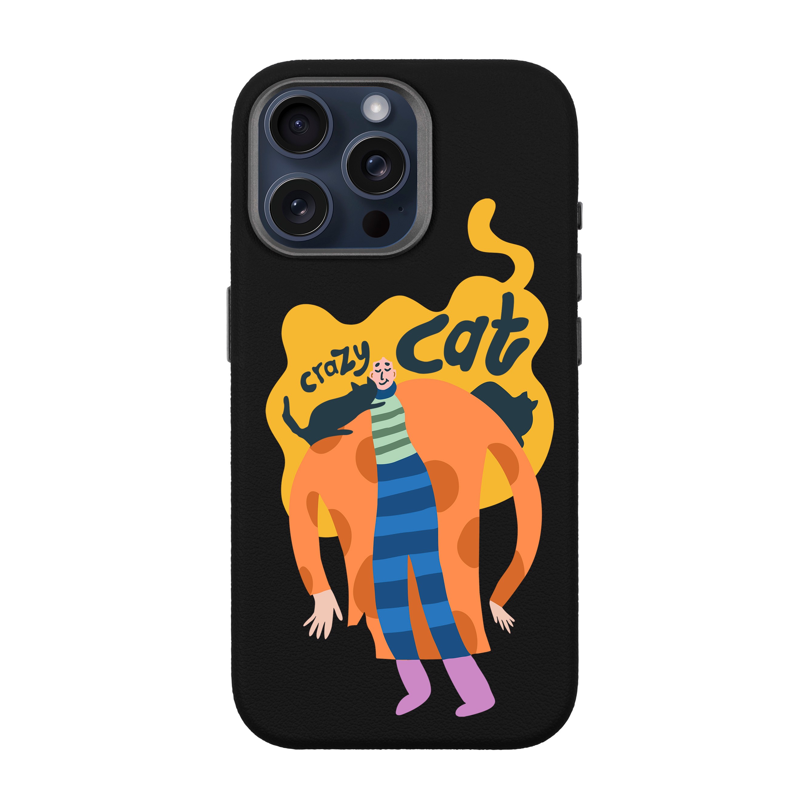 CRAZY CAT-iPhone Leather 15 Premium Kılıf MagSafe Özellikli