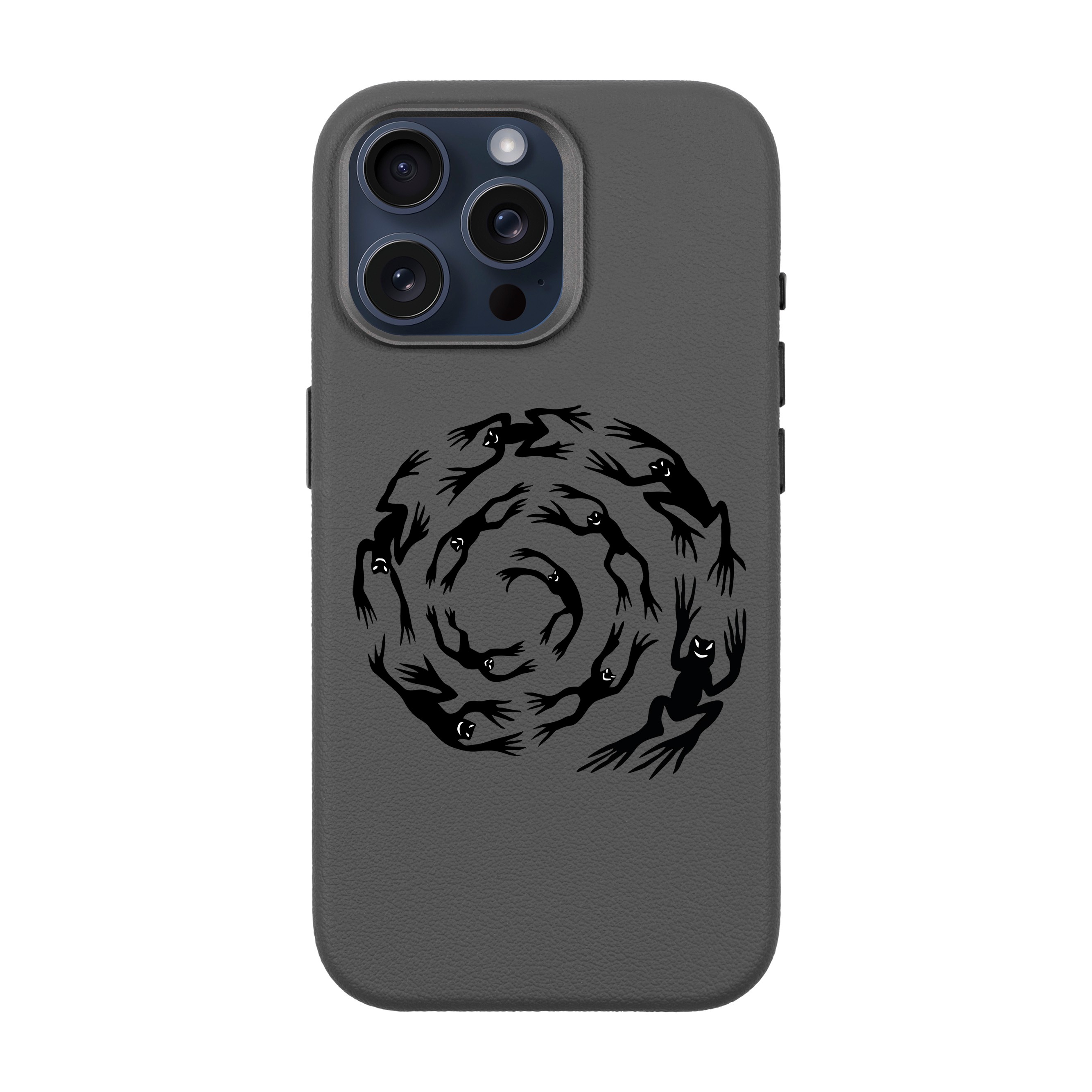 SWIRLING FROGS-iPhone Leather 15 Premium Kılıf MagSafe Özellikli