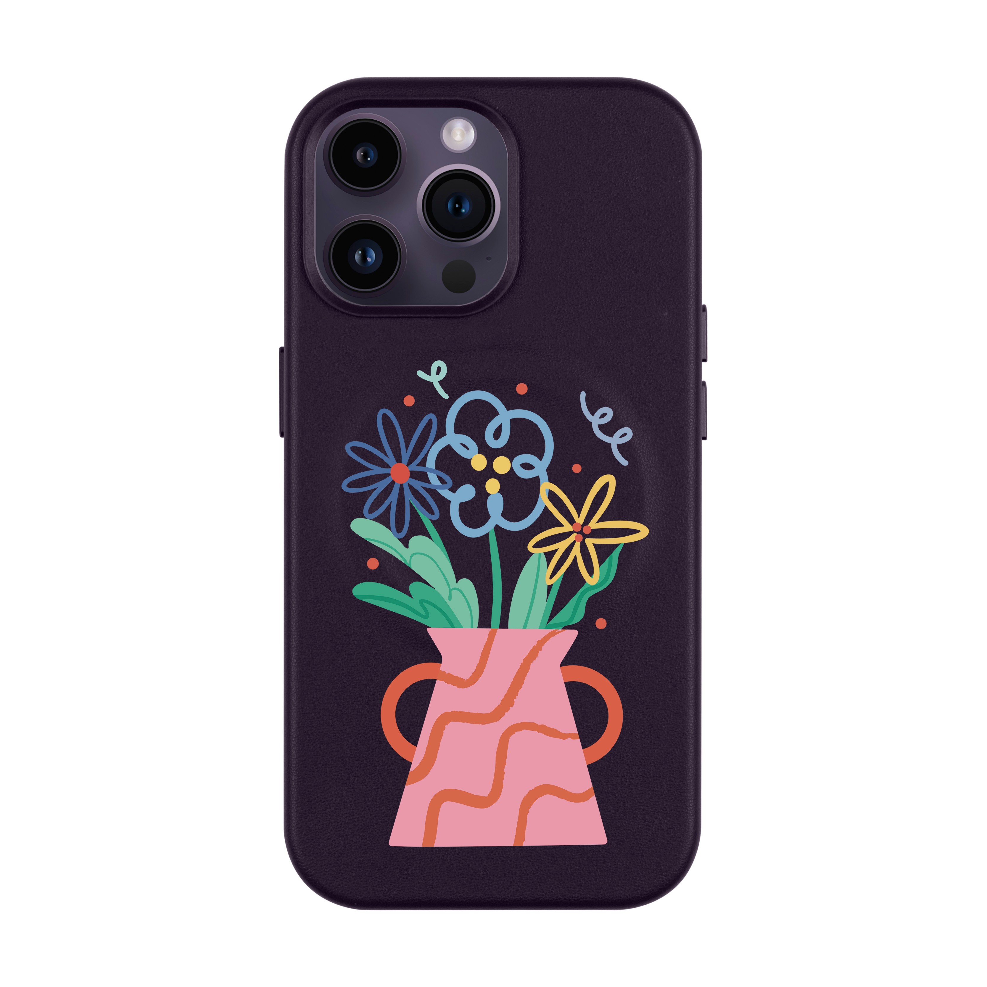 PINK VASE-iPhone Leather Kılıf MagSafe Özellikli