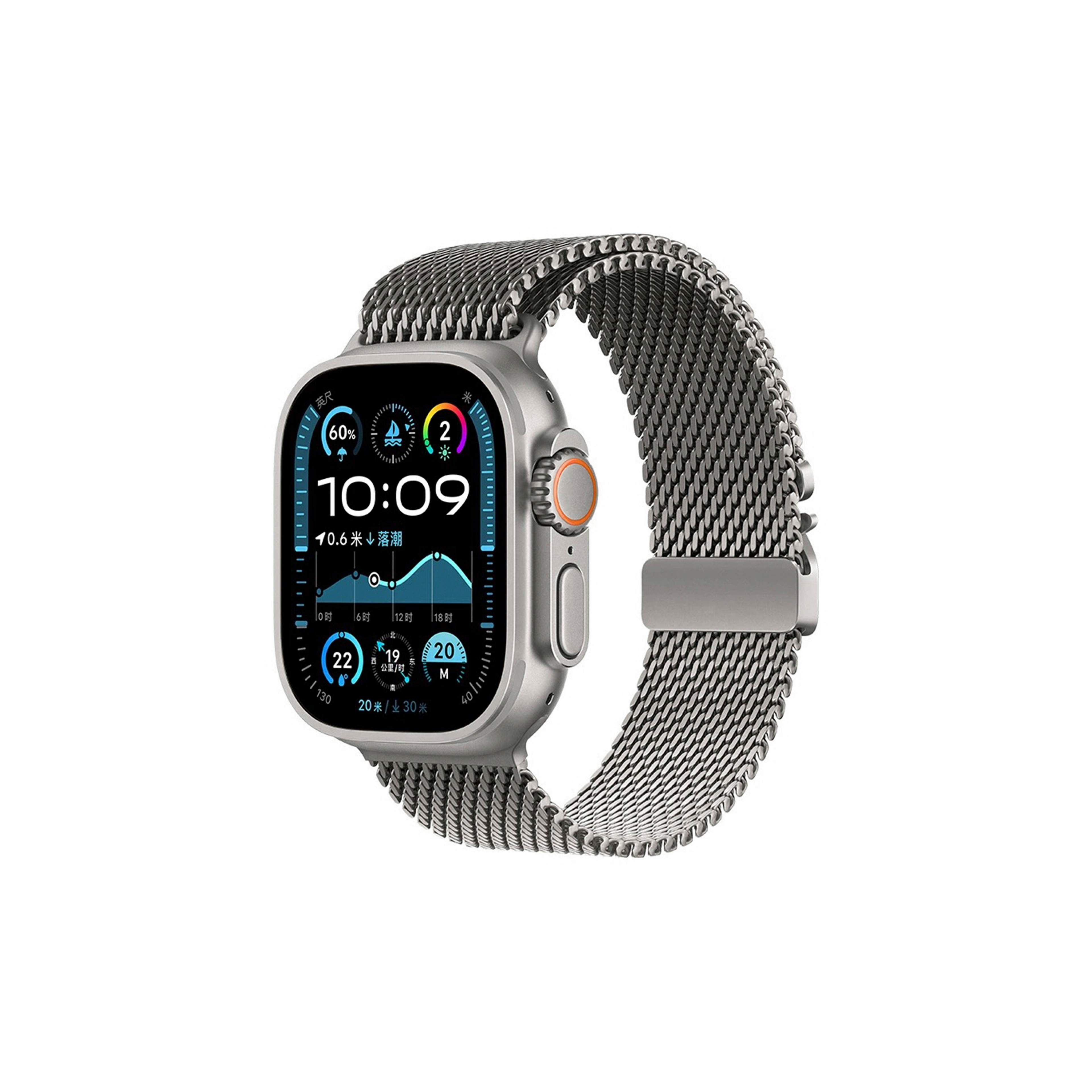 Apple Watch Braid Metal Kordon-Gri