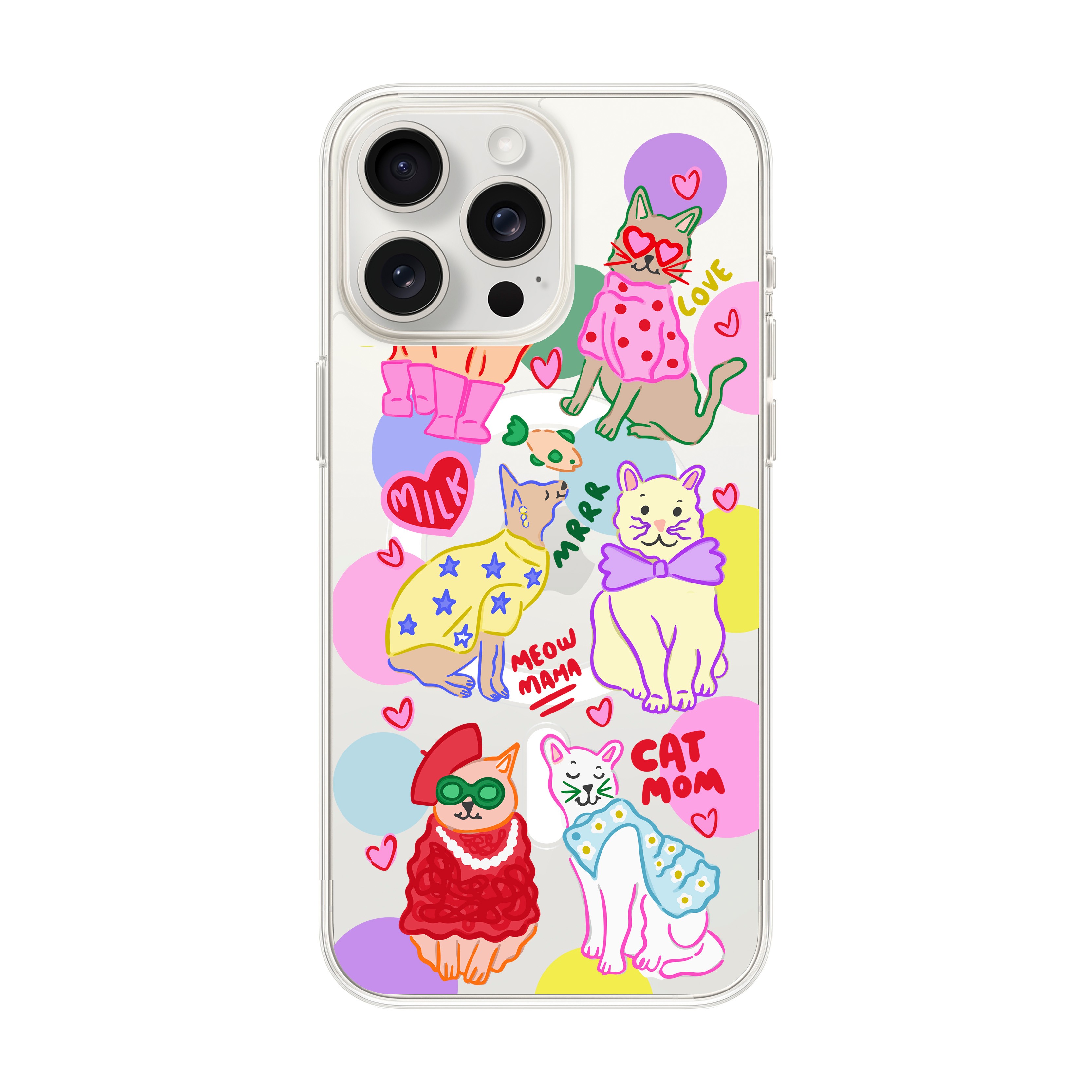 Cat Mom - iPhone Clear Case with MagSafe