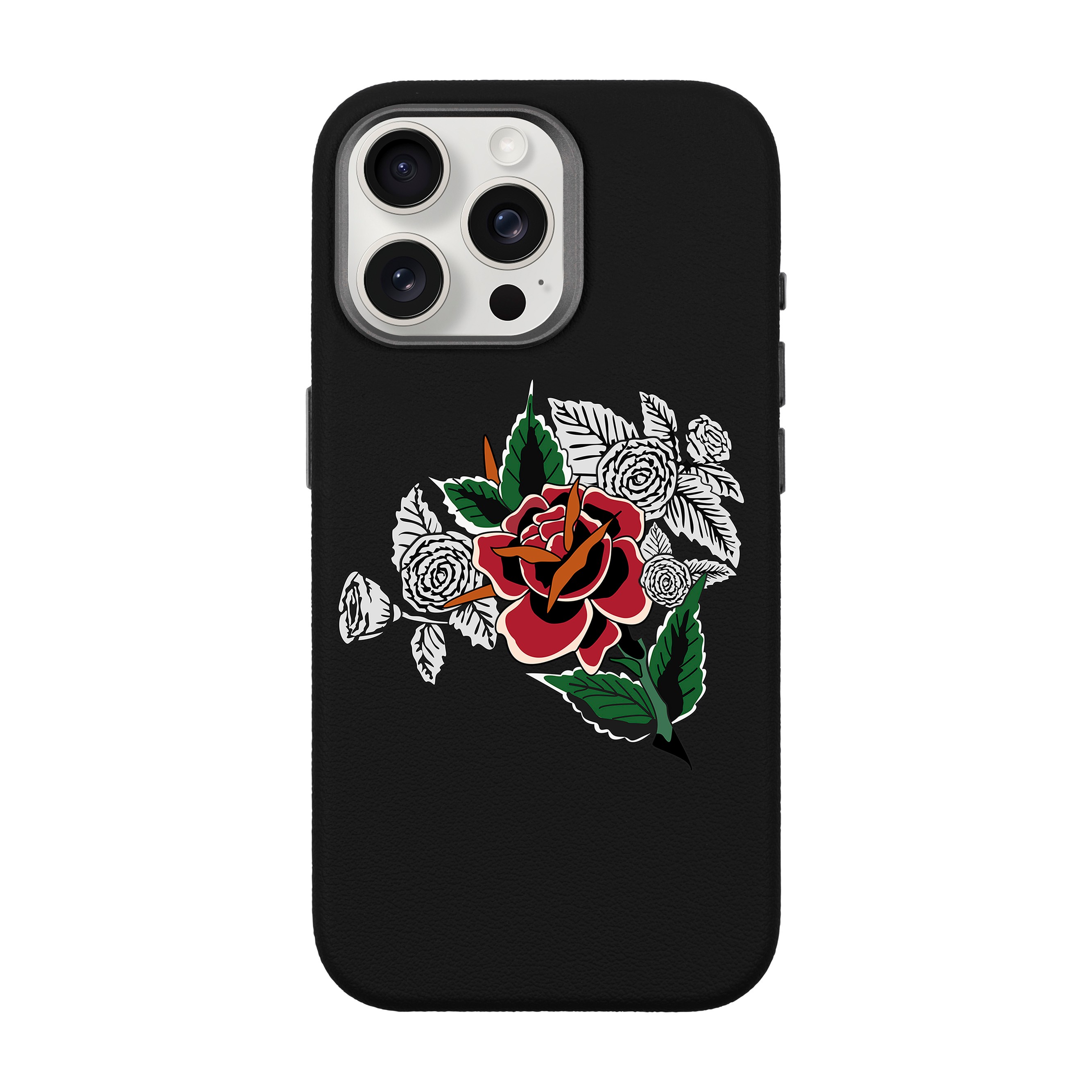 DRY ROSE-iPhone Leather 15 Premium Case with MagSafe