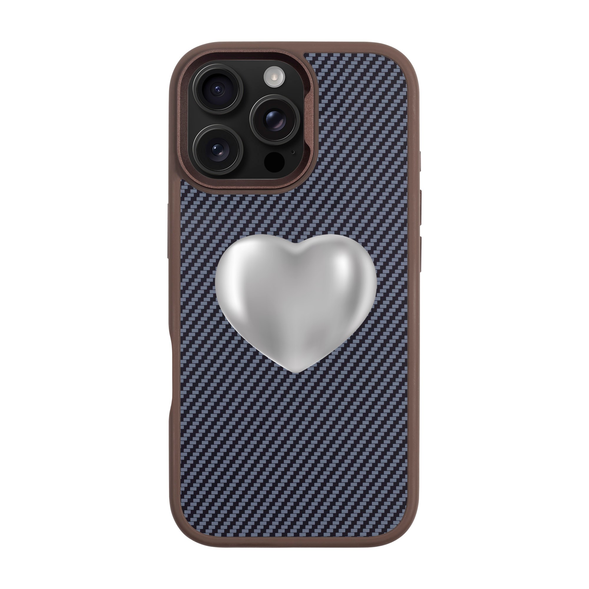 SILVER HEART-iPhone Plaid Kılıf MagSafe Özellikli