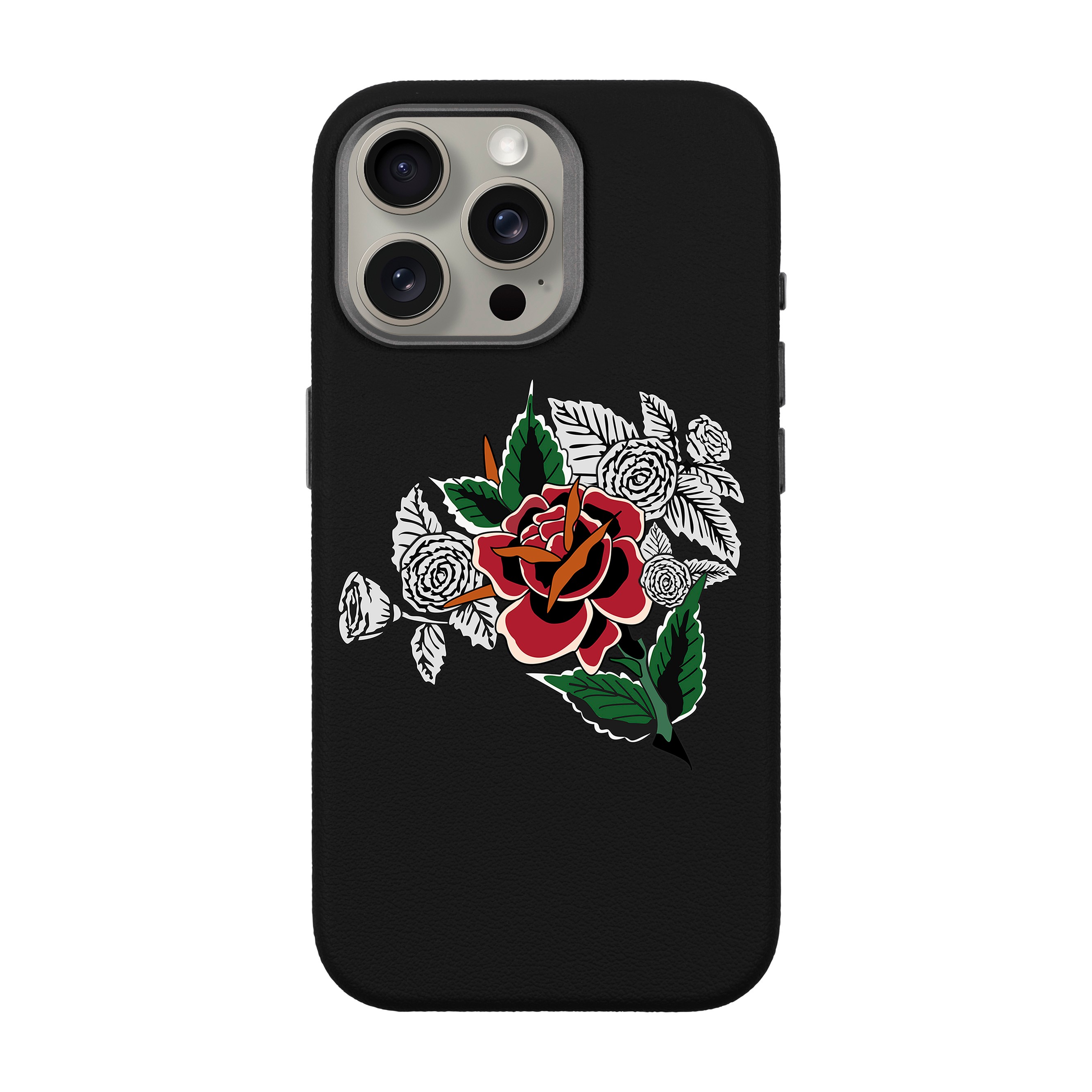 DRY ROSE-iPhone Leather 15 Premium Case with MagSafe