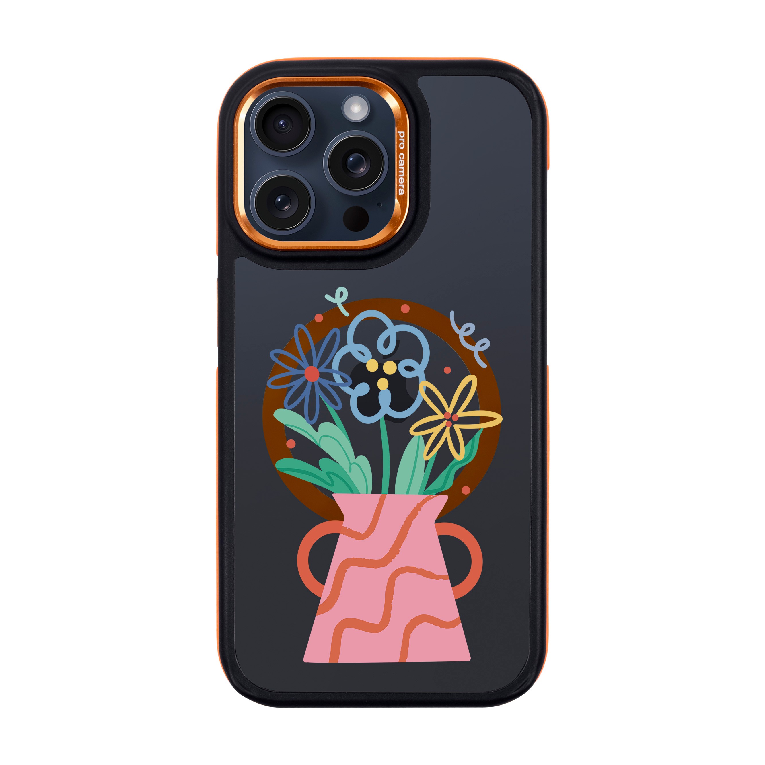 PINK VASE-iPhone Dark Case with MagSafe