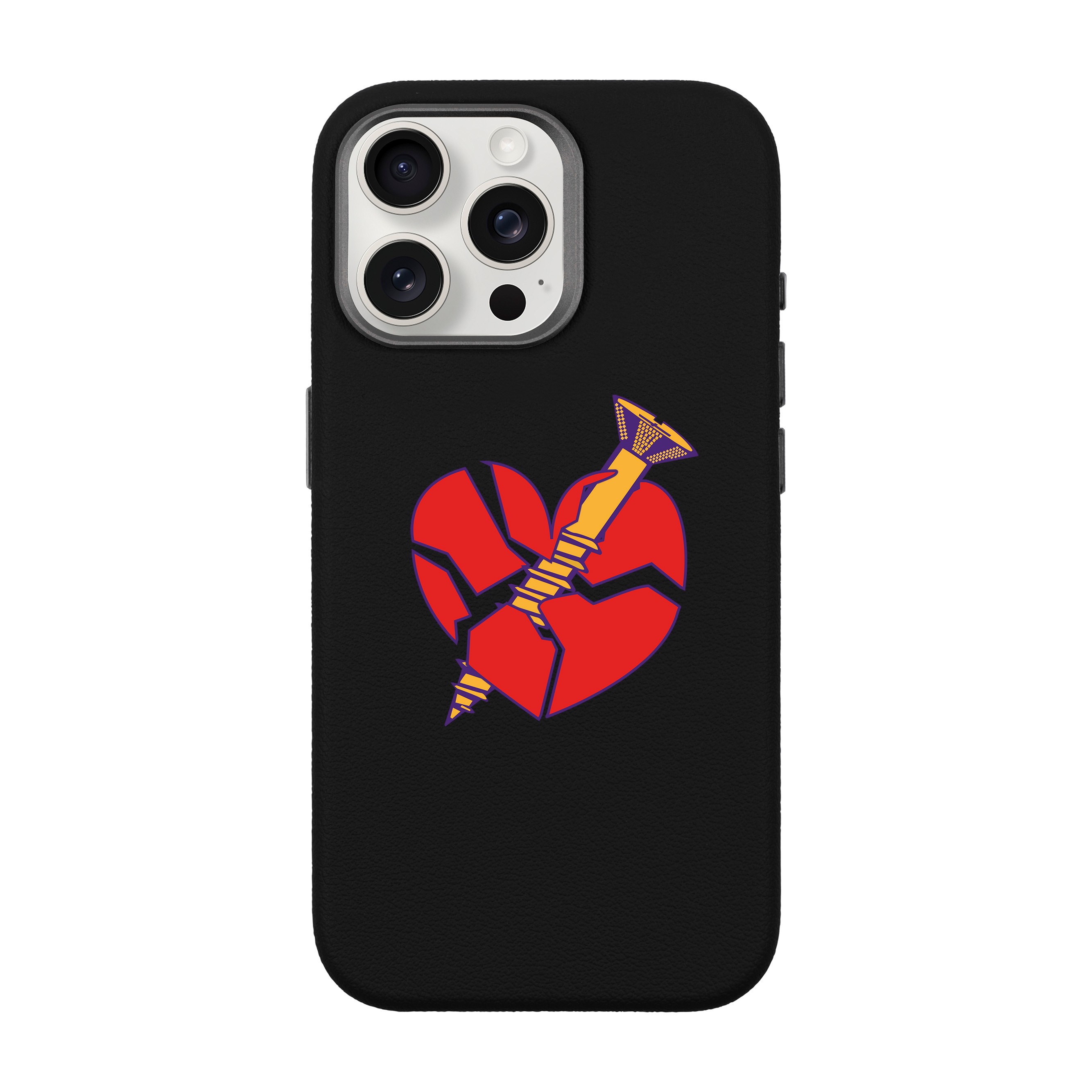 BROKEN HEART-iPhone Leather 15 Premium Case with MagSafe