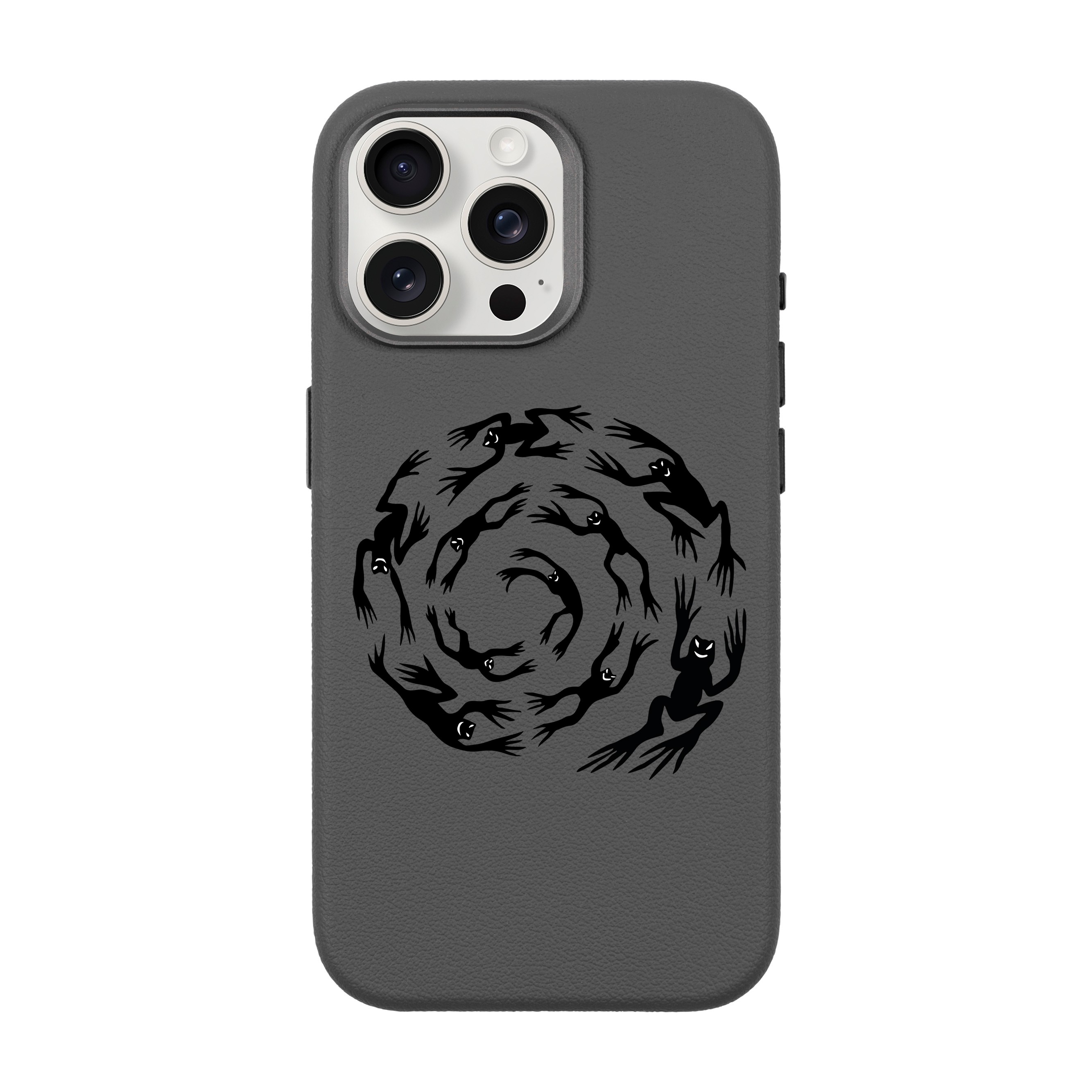 SWIRLING FROGS-iPhone Leather 15 Premium Kılıf MagSafe Özellikli