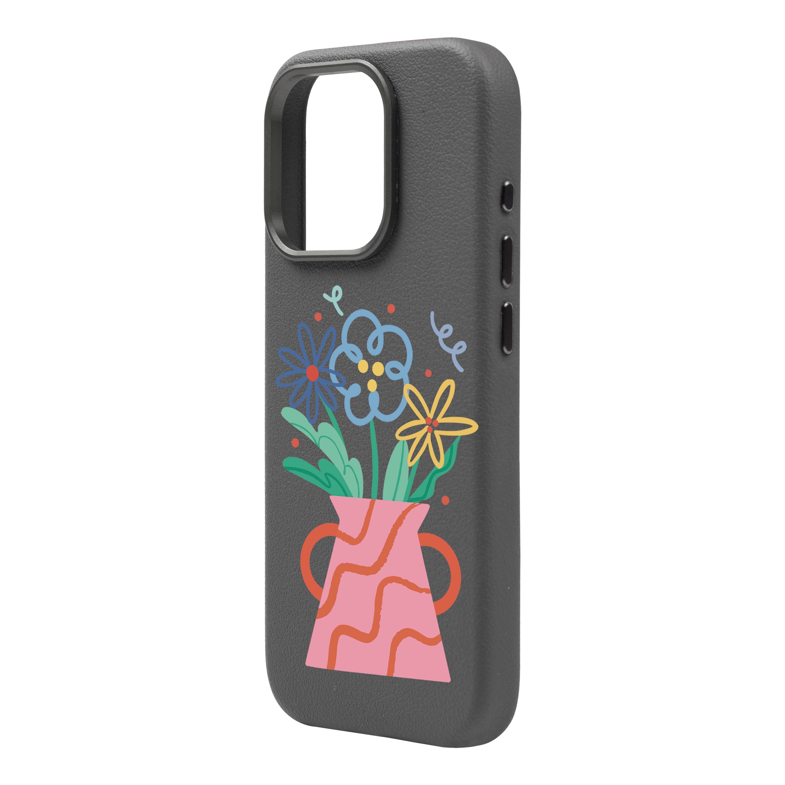 PINK VASE-iPhone Leather 15 Premium Case with MagSafe