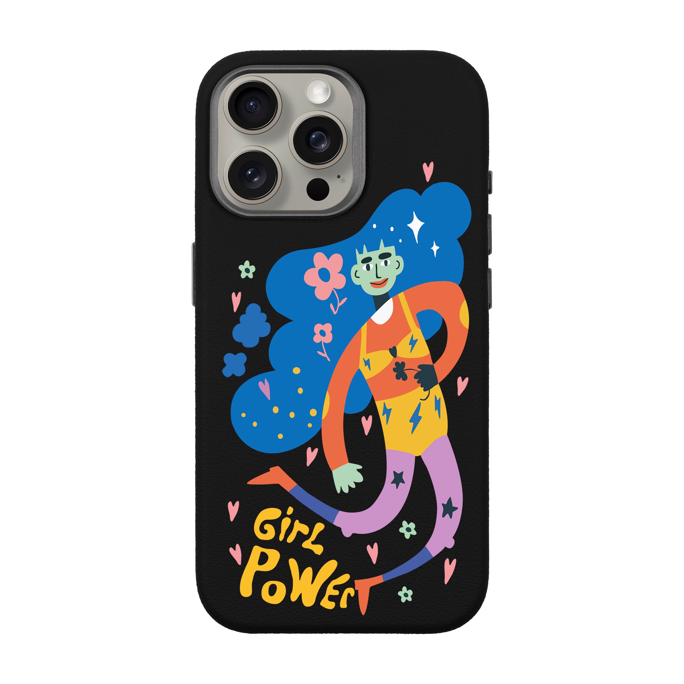 GIRL POWER-iPhone Leather 15 Premium Case with MagSafe