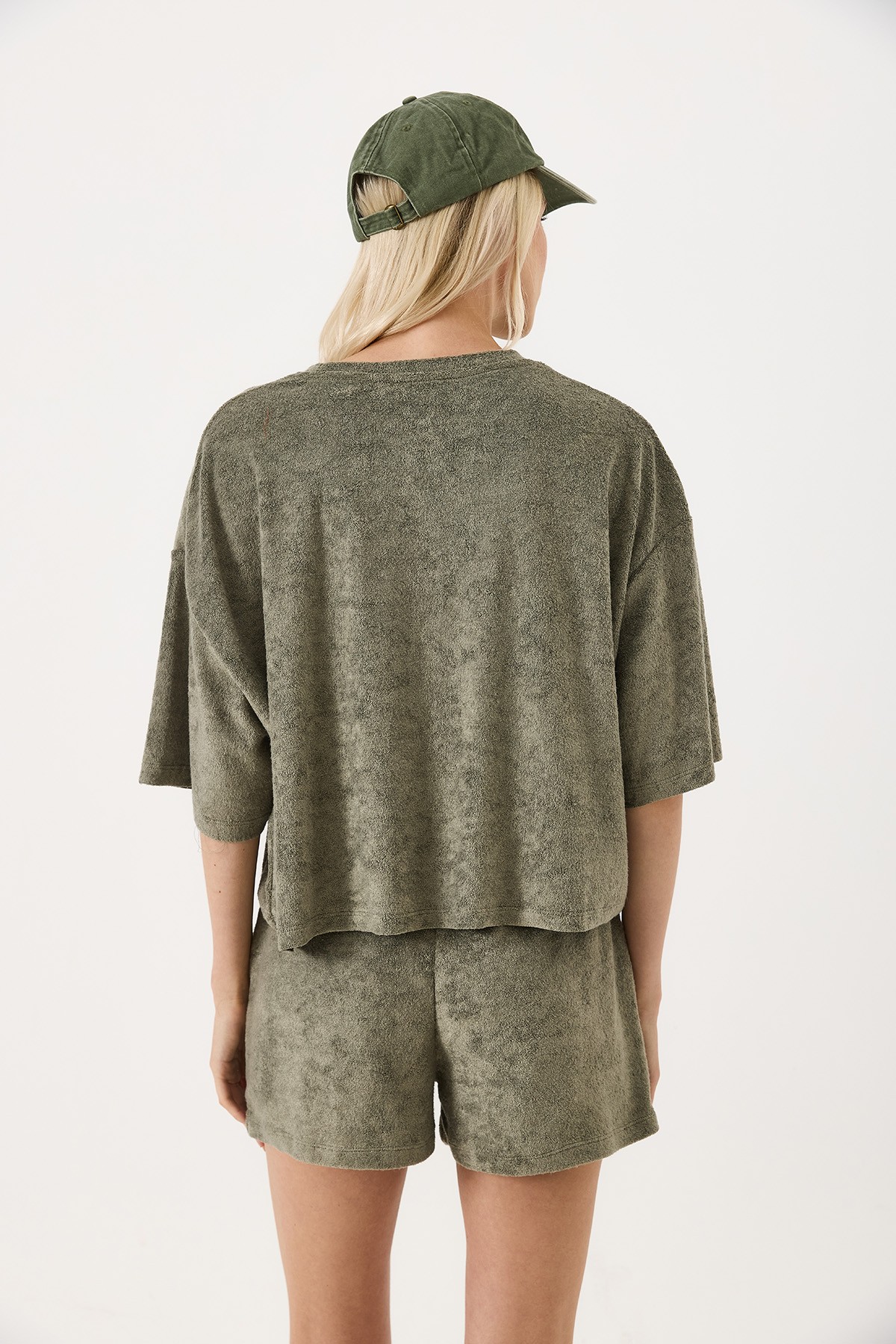 VAYU Naturel Nakış Detaylı Oversize Havlu Tişört