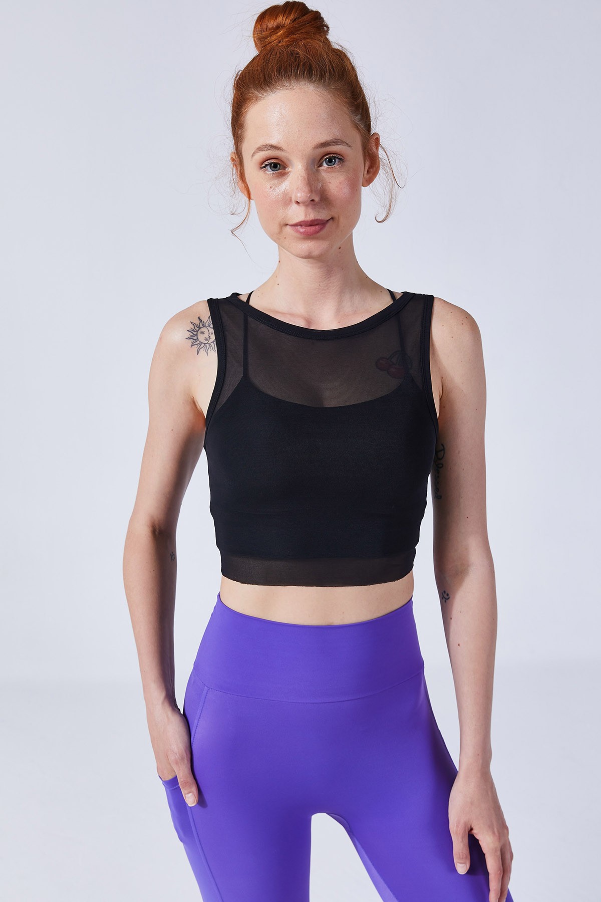 Egeria Tüllü Crop Top Tişört | VAYU