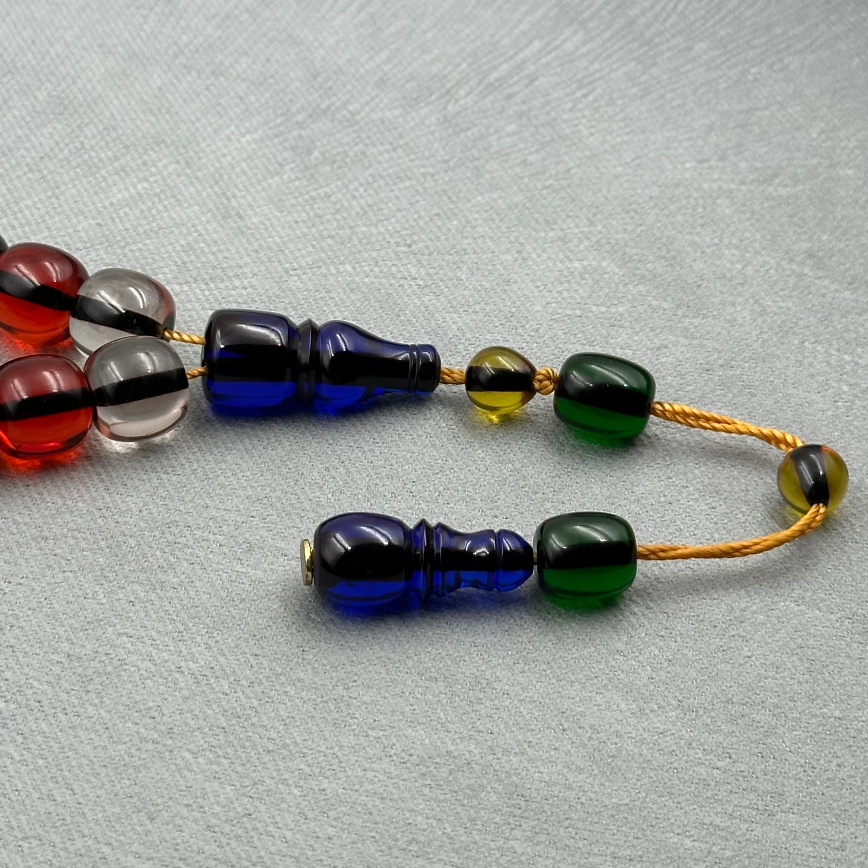 Enes Abdo Usta İşçilikli Rengarenk Maskot Efe Boy Ateş Kehribar Tespih