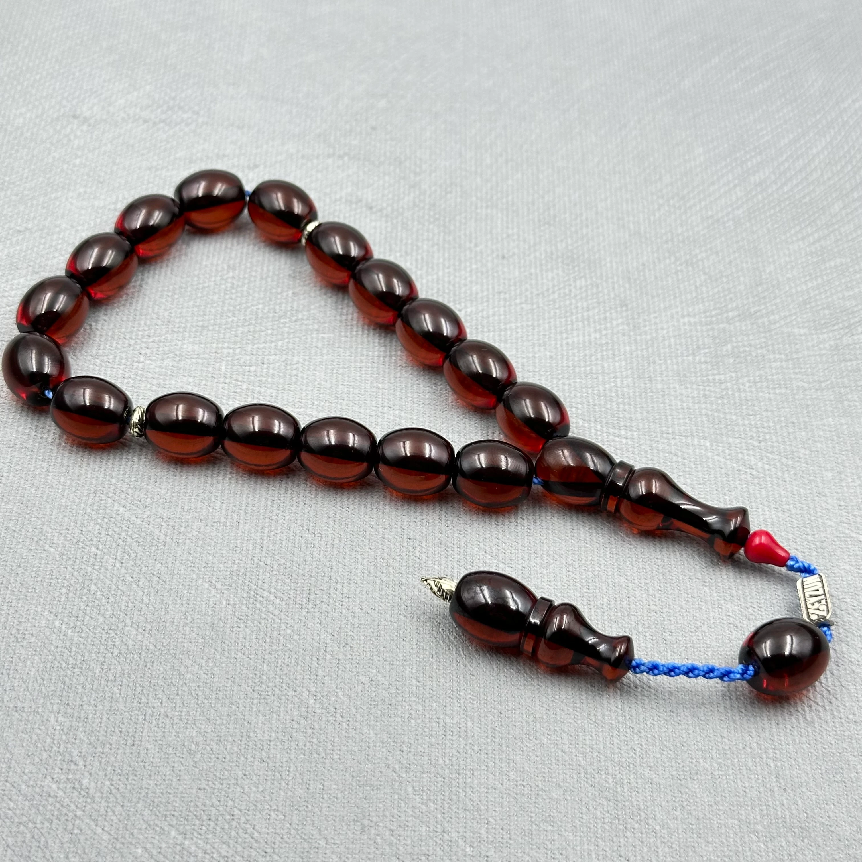 Zeyzun Usta İşçilikli Çay Rengi Maskot Sıkma Kehribar Tespih