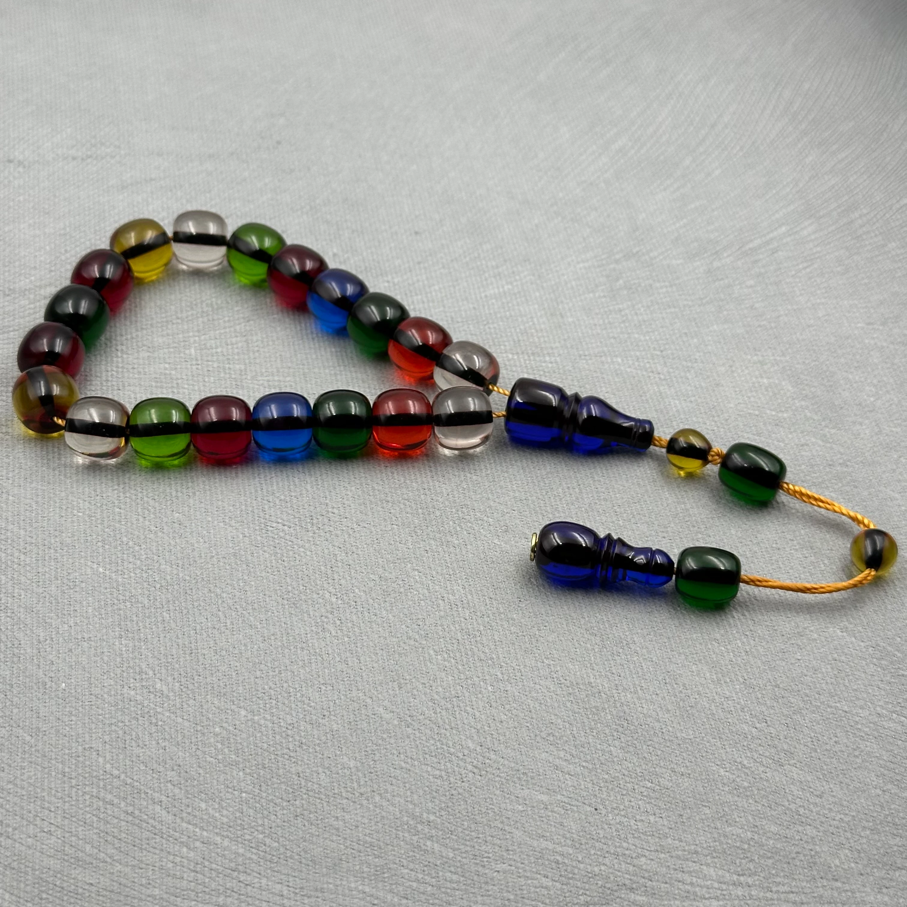 Enes Abdo Usta İşçilikli Rengarenk Maskot Efe Boy Ateş Kehribar Tespih