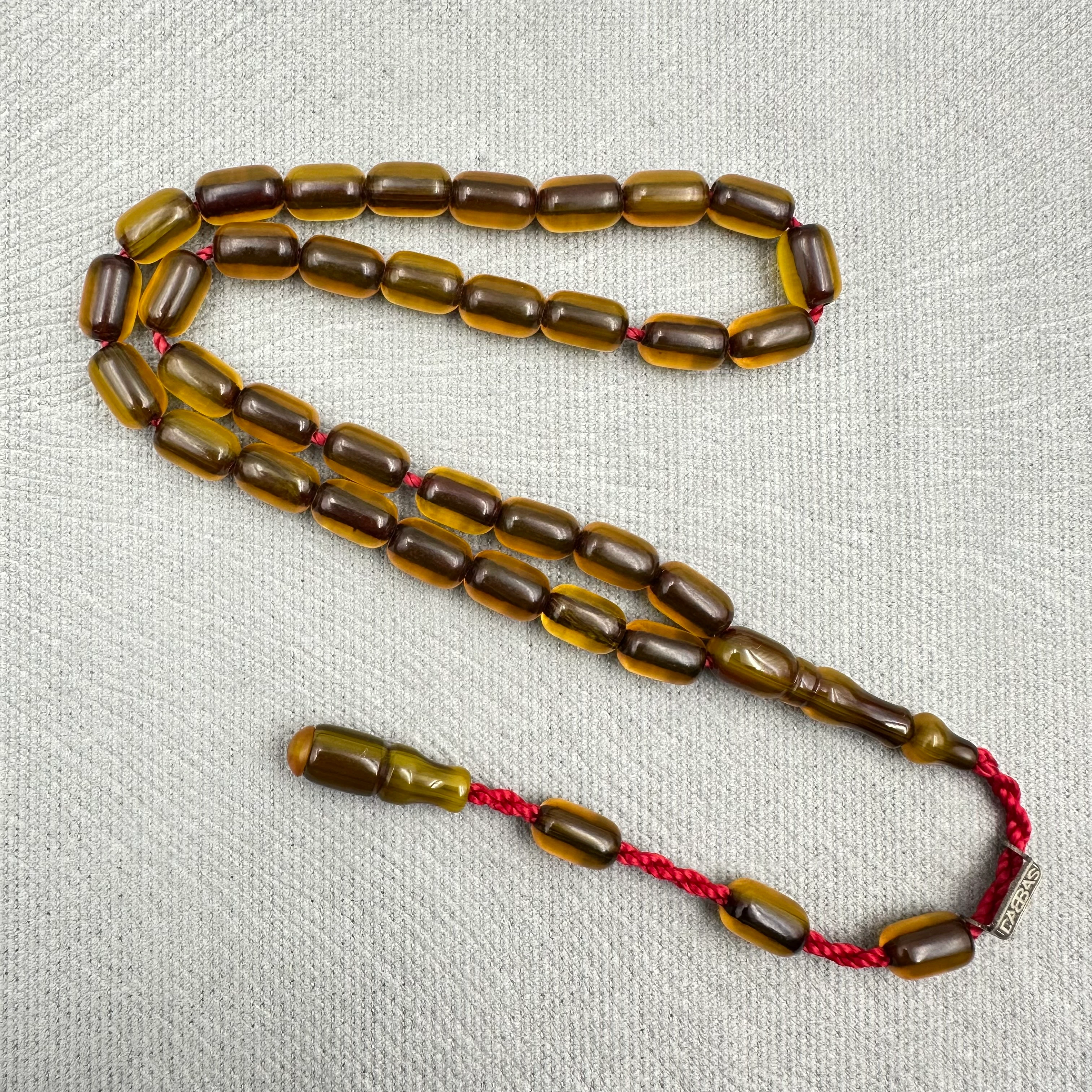 Muhammed Dabbas Usta İşçilikli Şeffaf Osmanlı Benzetme Zeytin Tonlu Kapsül Kesim Sıkma Kehribar Tespih