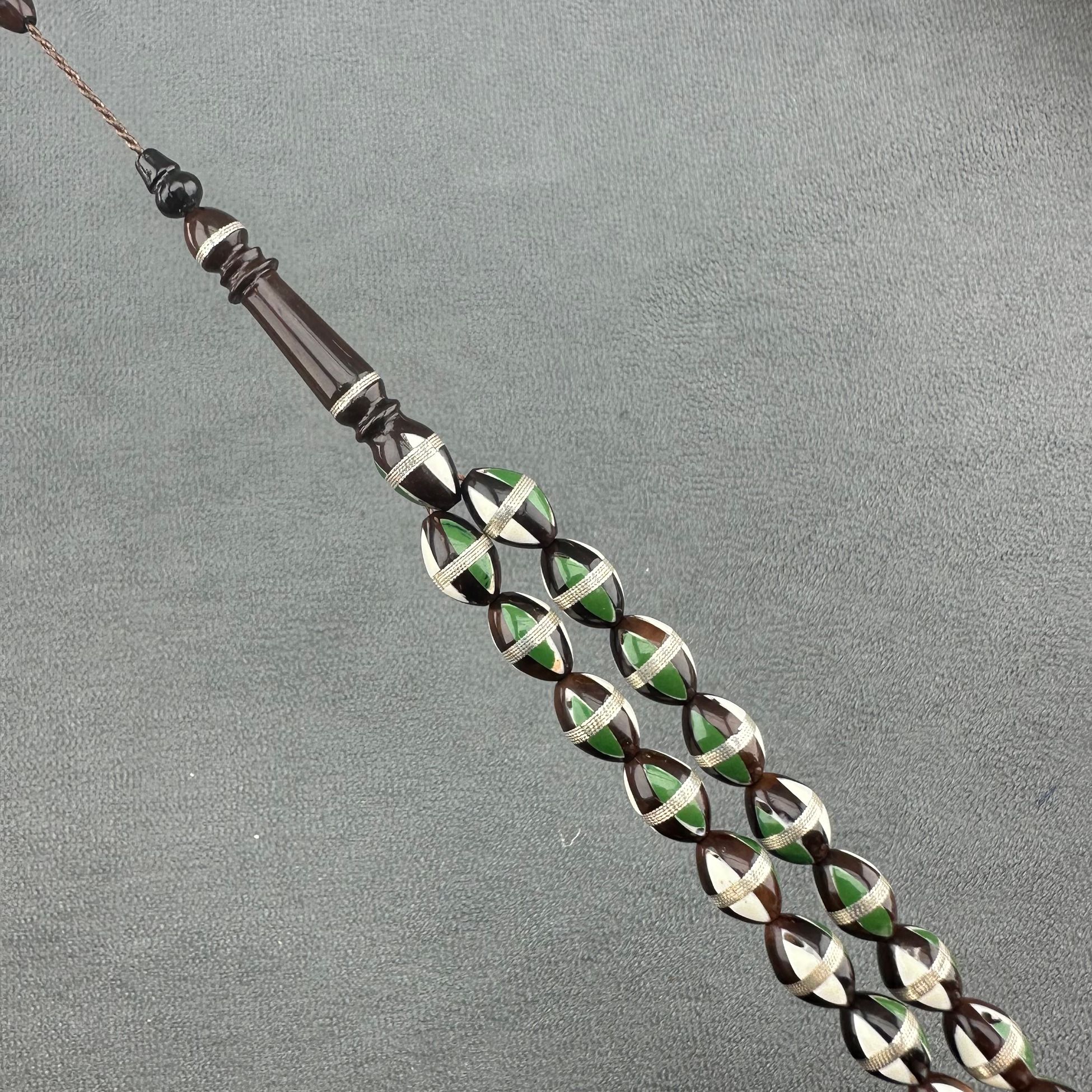 Fildişi ve Yeşim İşlemeli Kuka Tespih