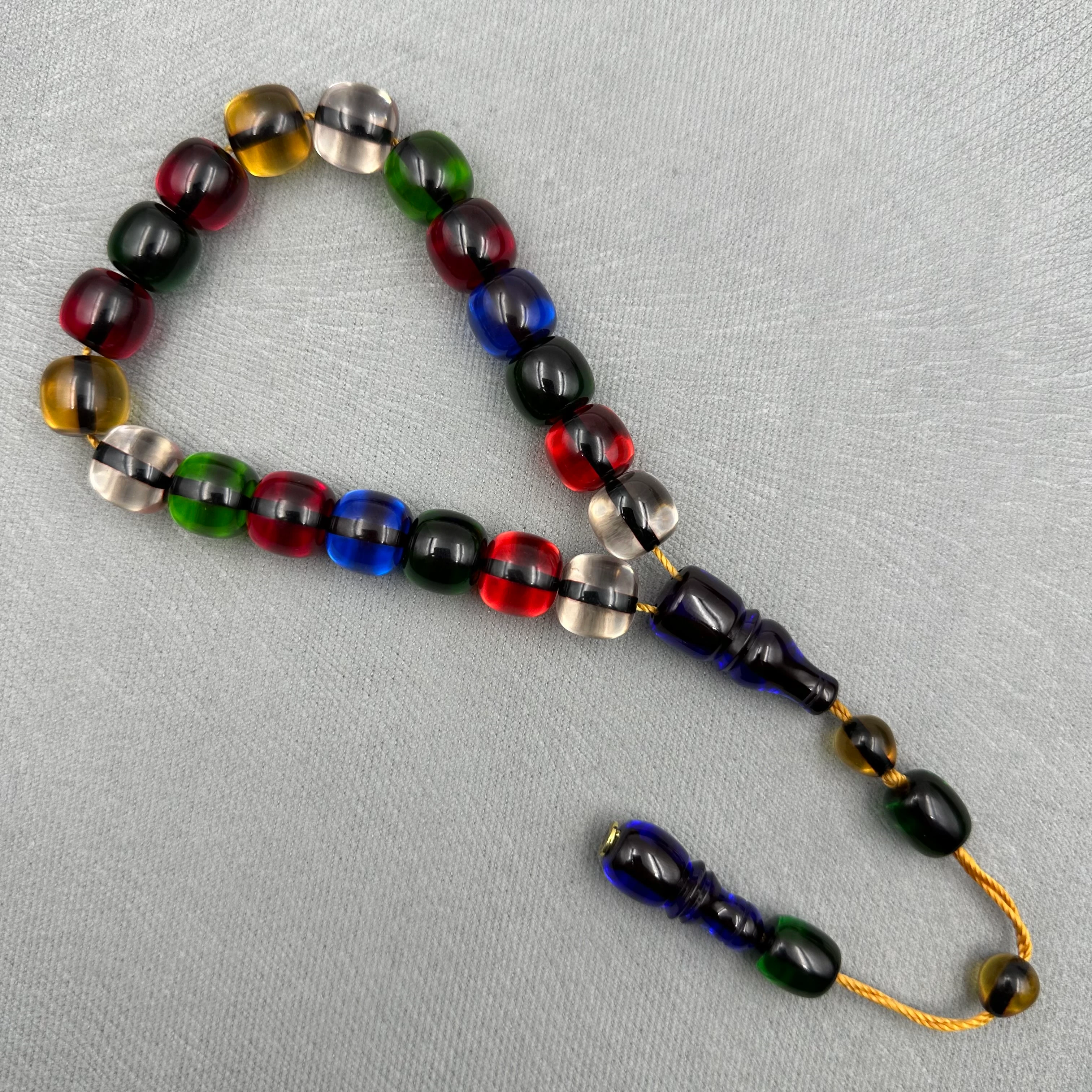 Enes Abdo Usta İşçilikli Rengarenk Maskot Efe Boy Ateş Kehribar Tespih