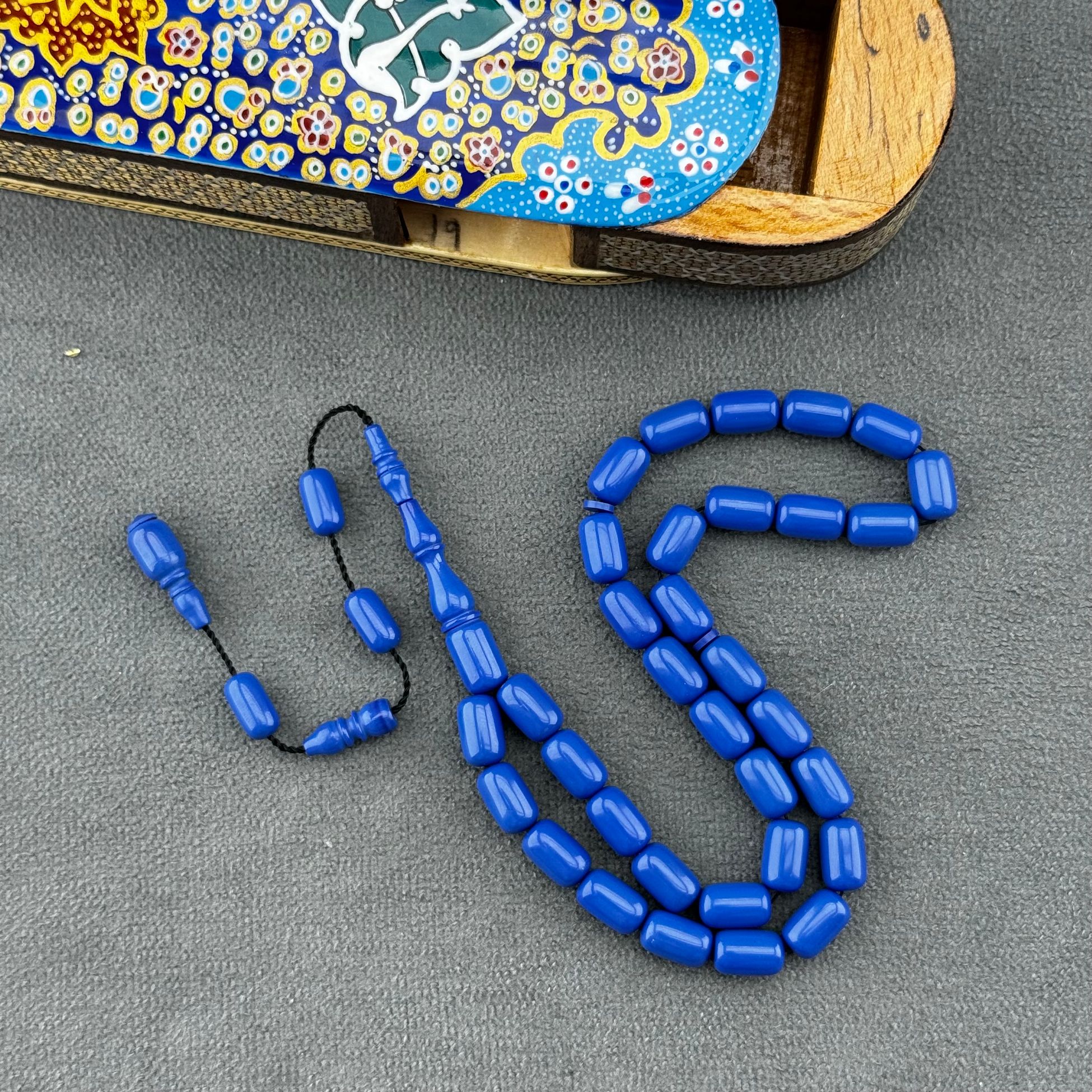 Mavi Eski Obje Katalin Tespih