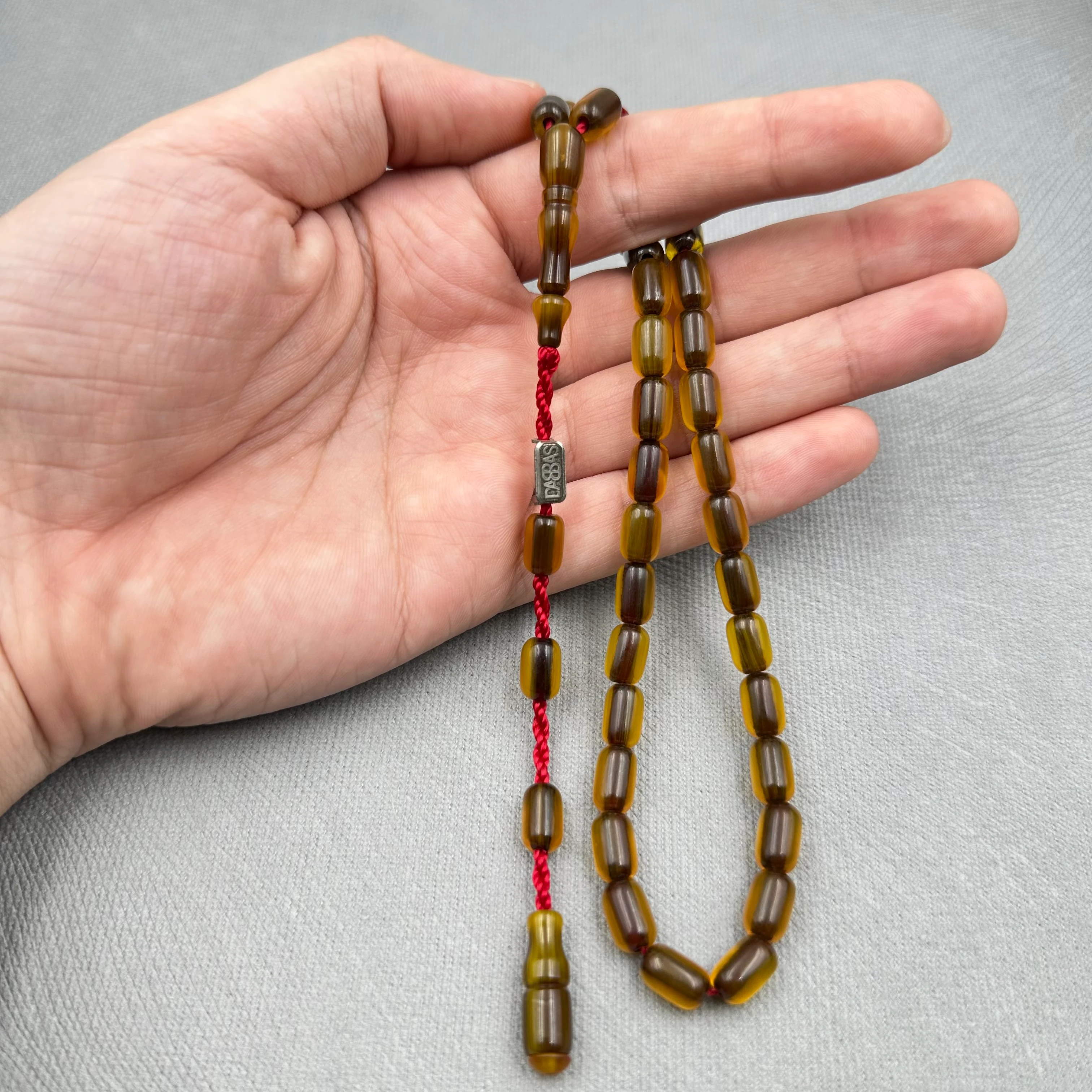 Muhammed Dabbas Usta İşçilikli Şeffaf Osmanlı Benzetme Zeytin Tonlu Kapsül Kesim Sıkma Kehribar Tespih