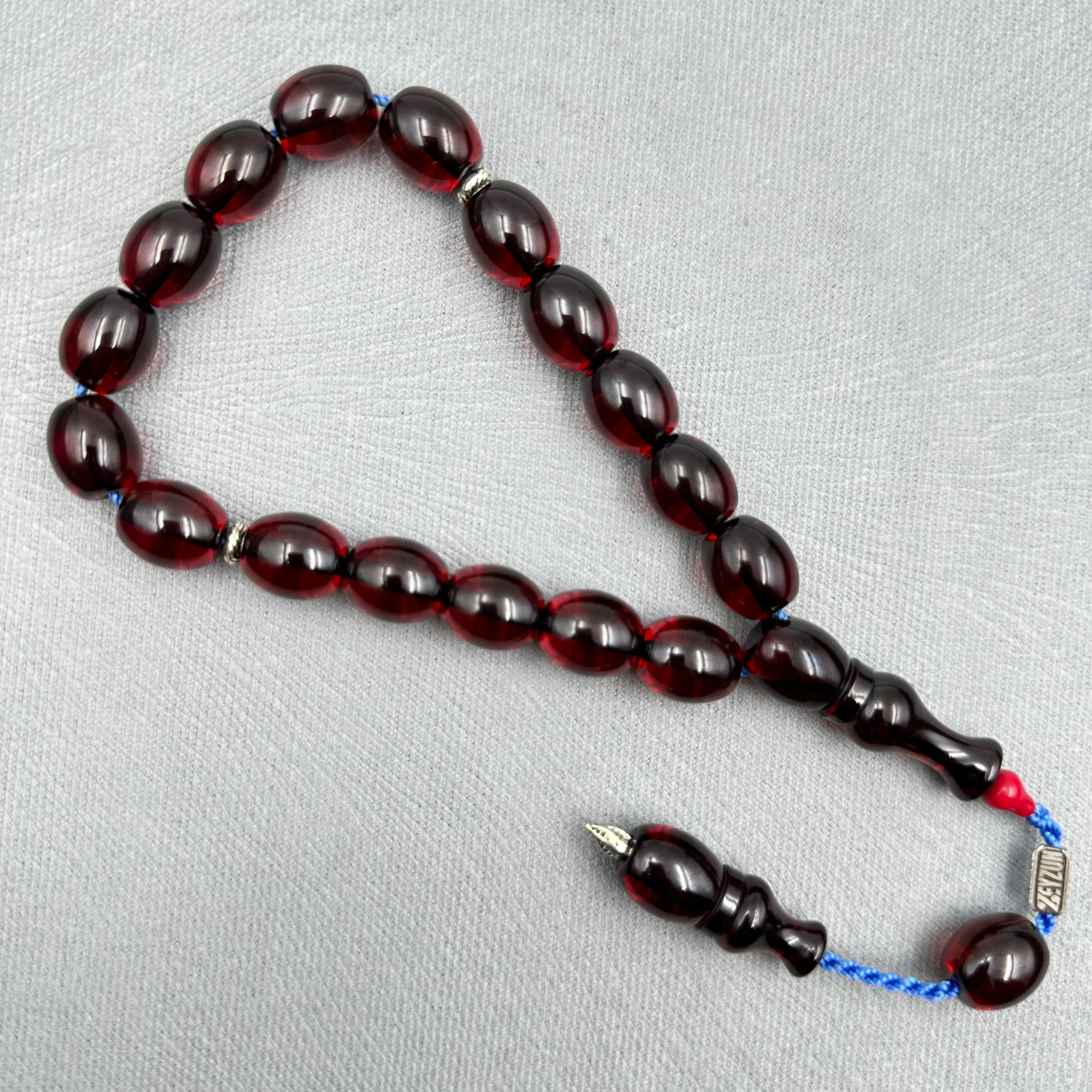 Zeyzun Usta İşçilikli Çay Rengi Maskot Sıkma Kehribar Tespih