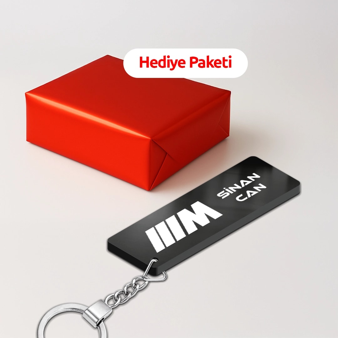 Kişiye Özel İsimli Pleksi BMW M Anahtarlık