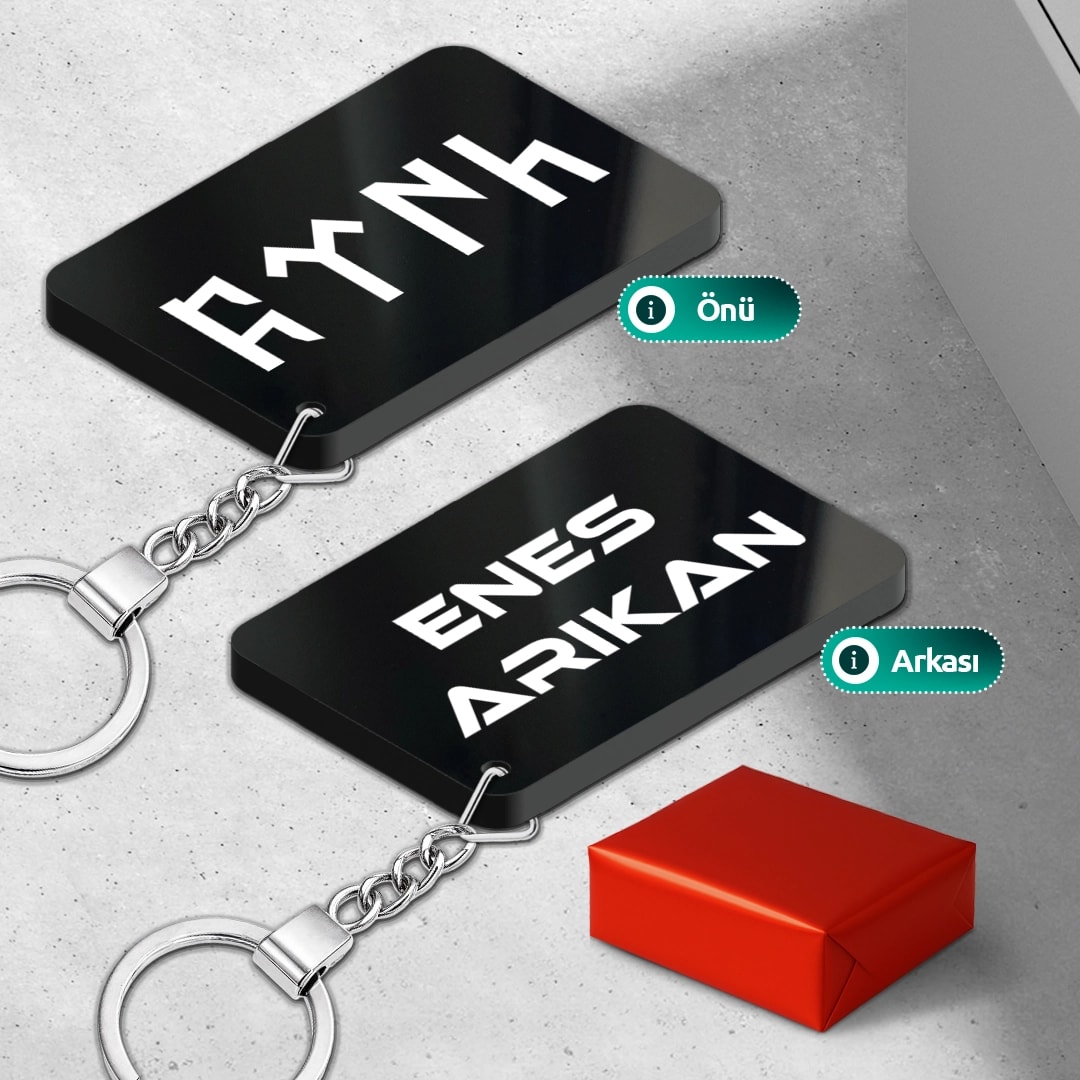 Kişiye Özel Göktürk Alfabesi Türk Yazılı İsimli Anahtarlık