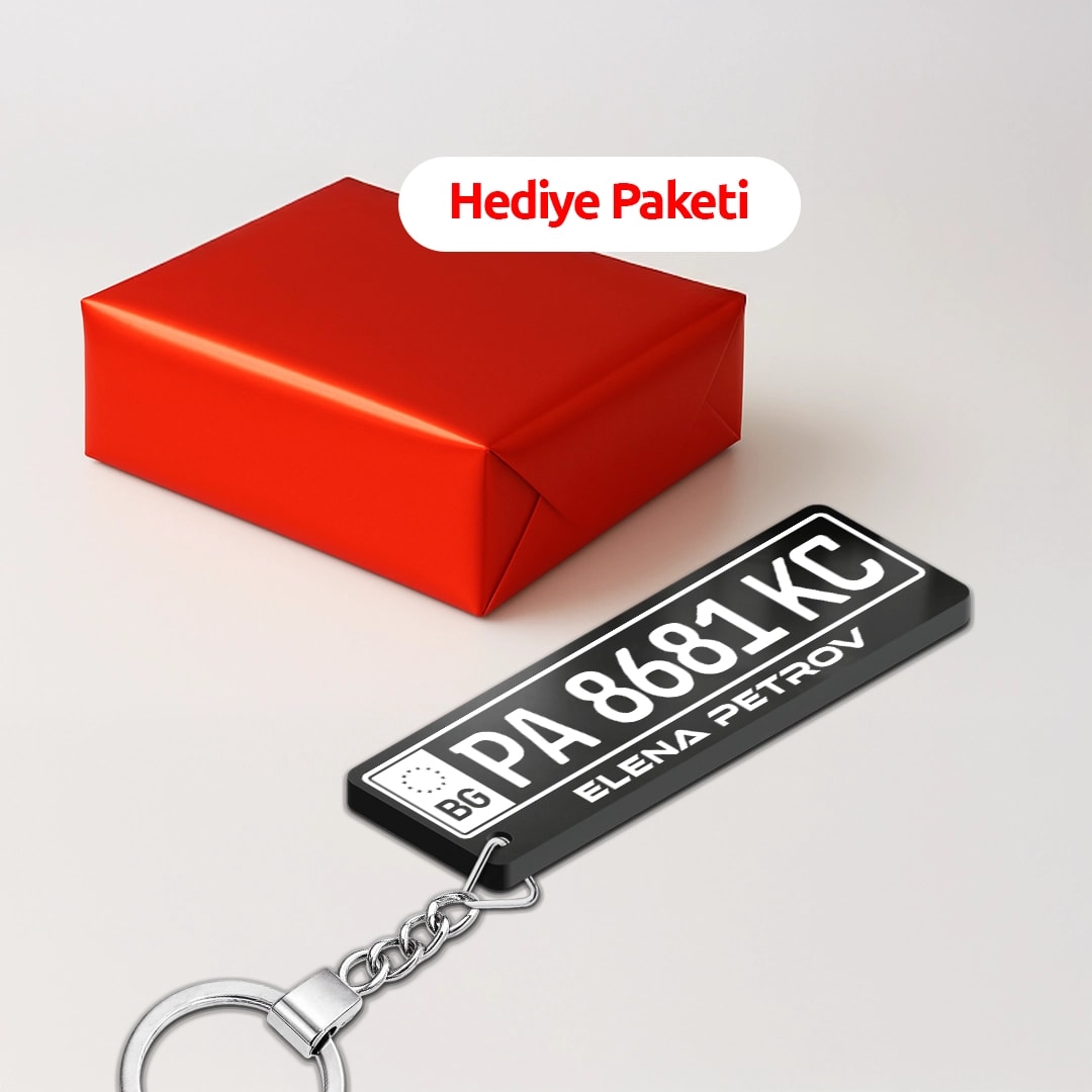 Kişiye Özel Pleksi Bulgaristan Plaka Anahtarlık