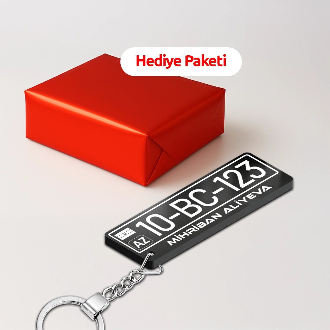 Kişiye Özel Azerbaycan Plaka Anahtarlık