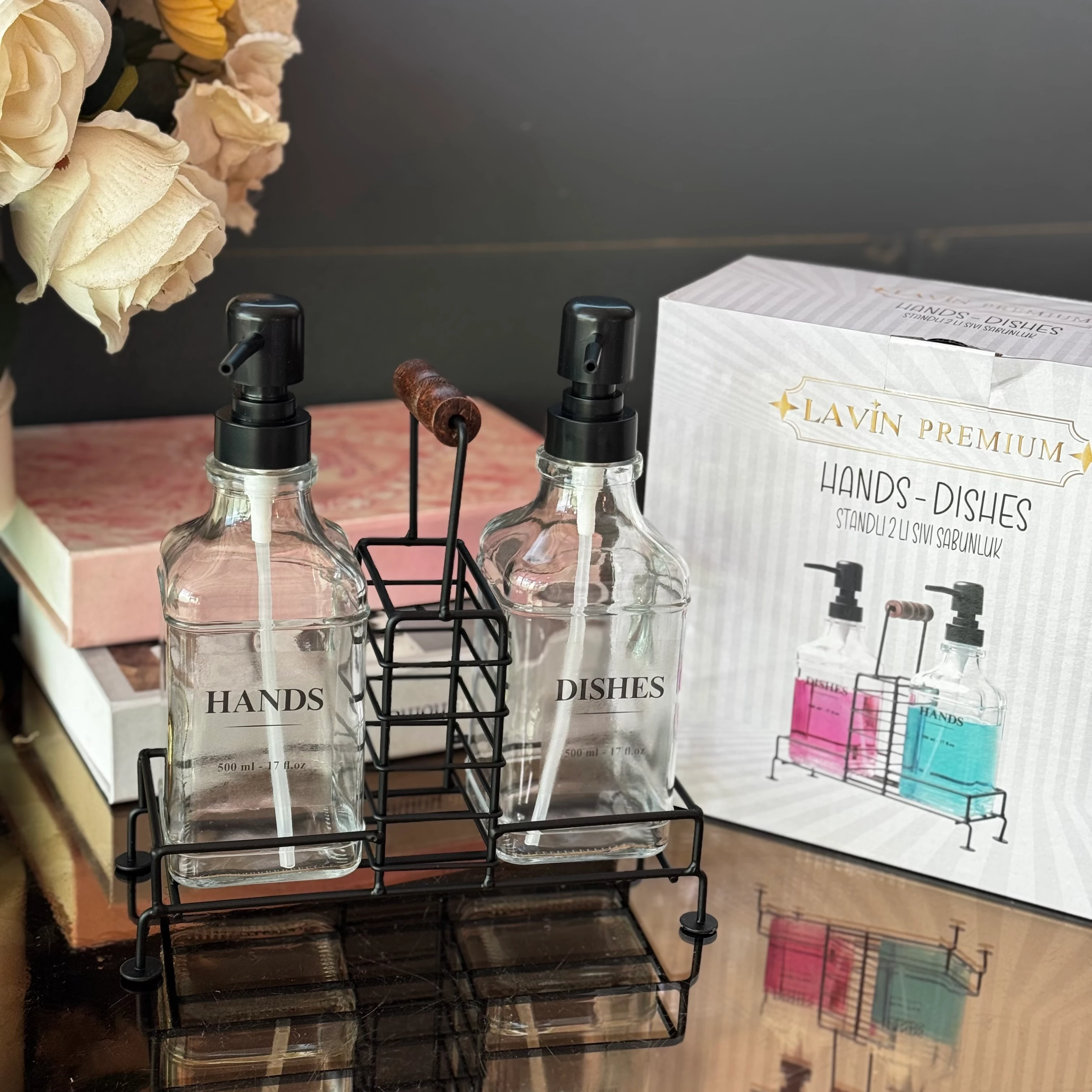 Tutmalı Standlı Sabunluk Seti