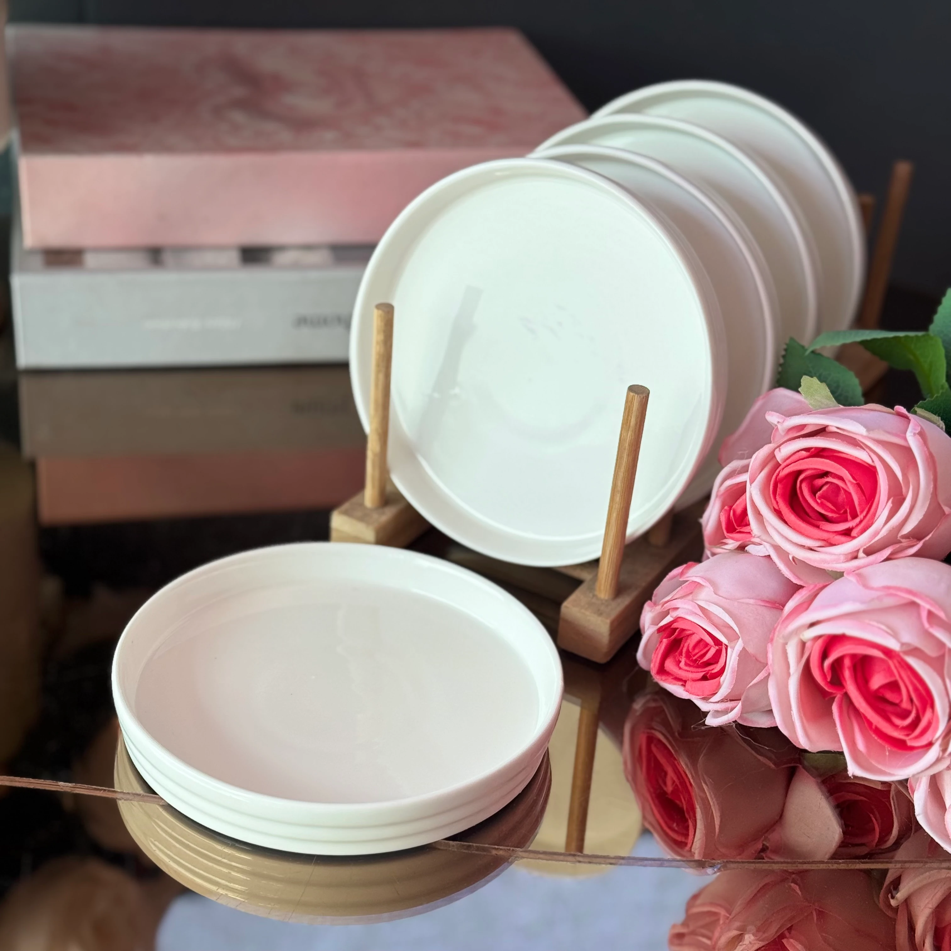 Porselen Yuvarlak Sununluk Tabak