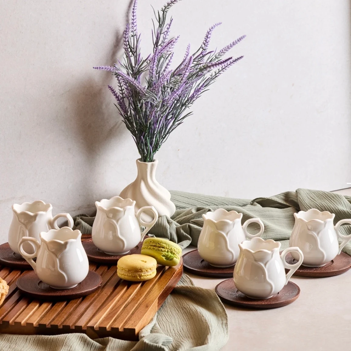 Gül Akasya Tabak Fincan Takımı