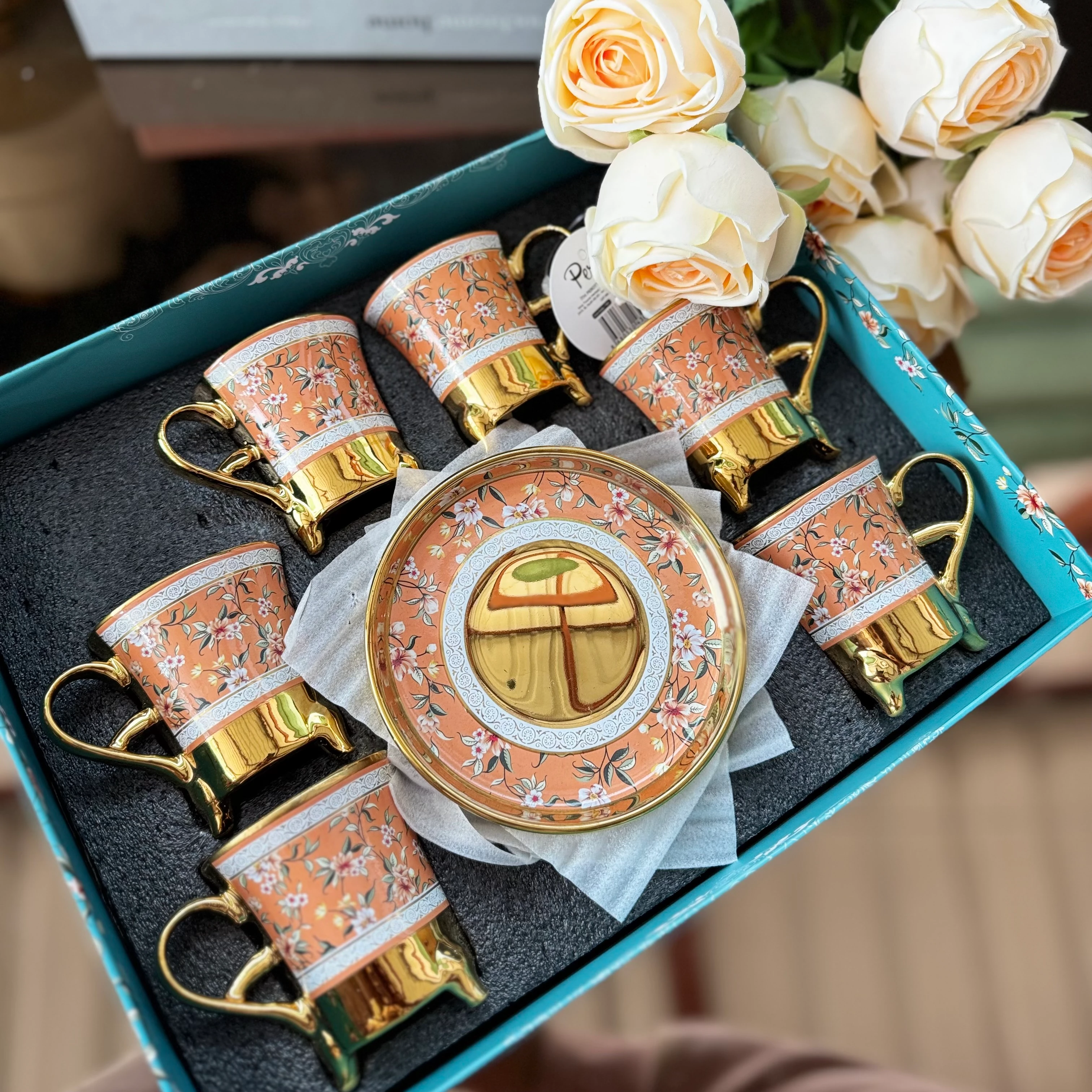 Kiremit Gold Tasarım Fincan Takım