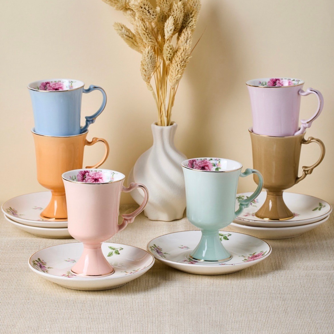 English Flower Fincan Takımı