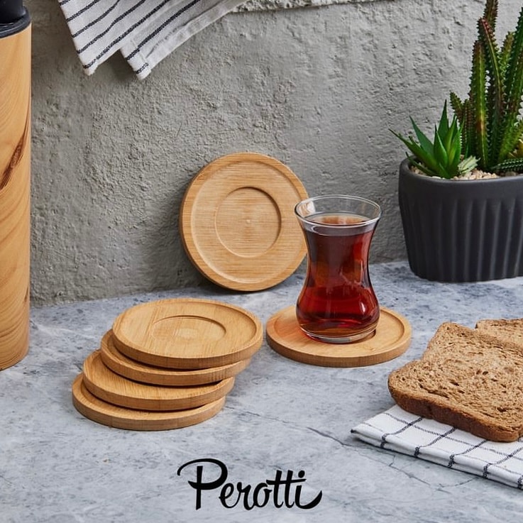 Yuvarlak Bambu Çay Tabağı