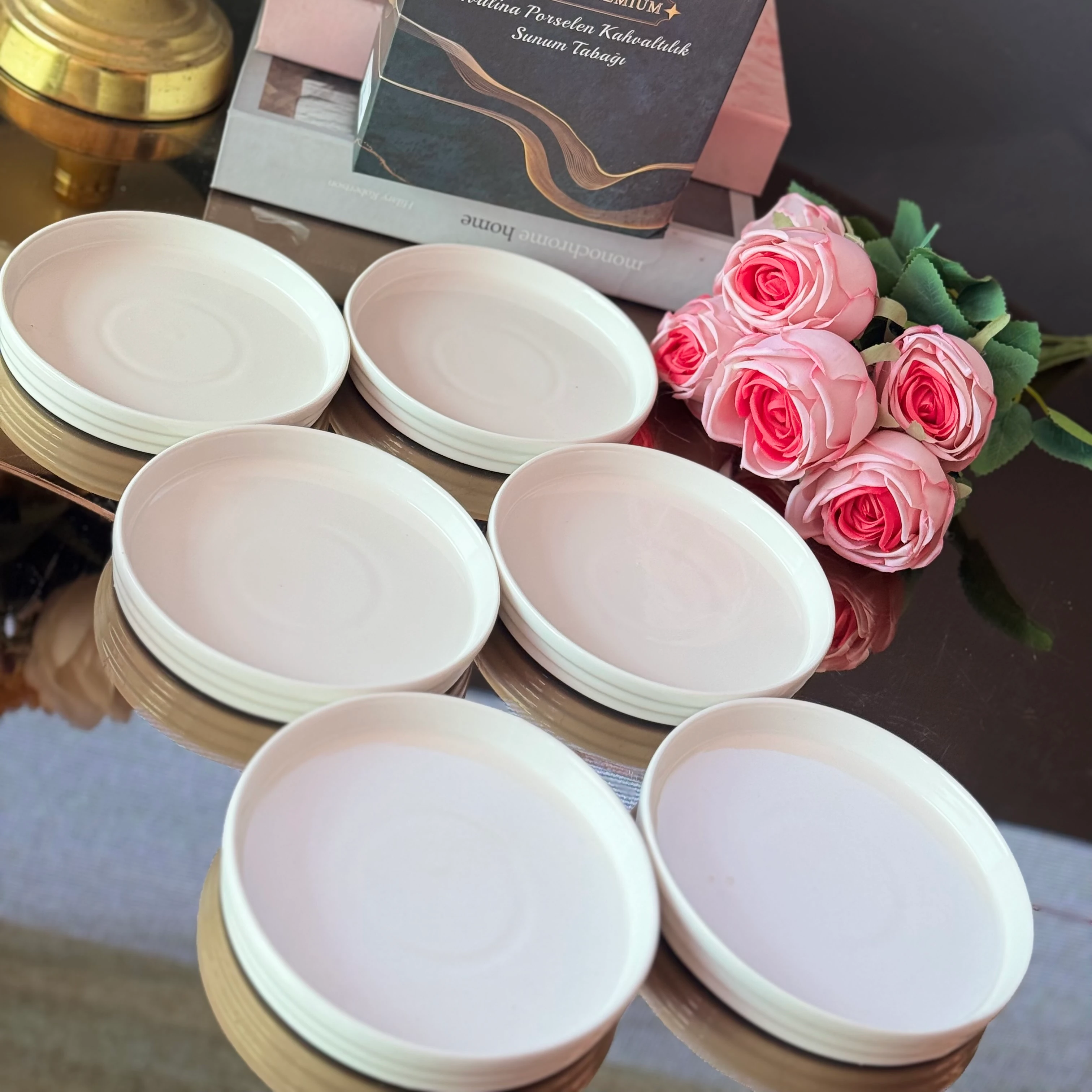 Porselen Yuvarlak Sununluk Tabak