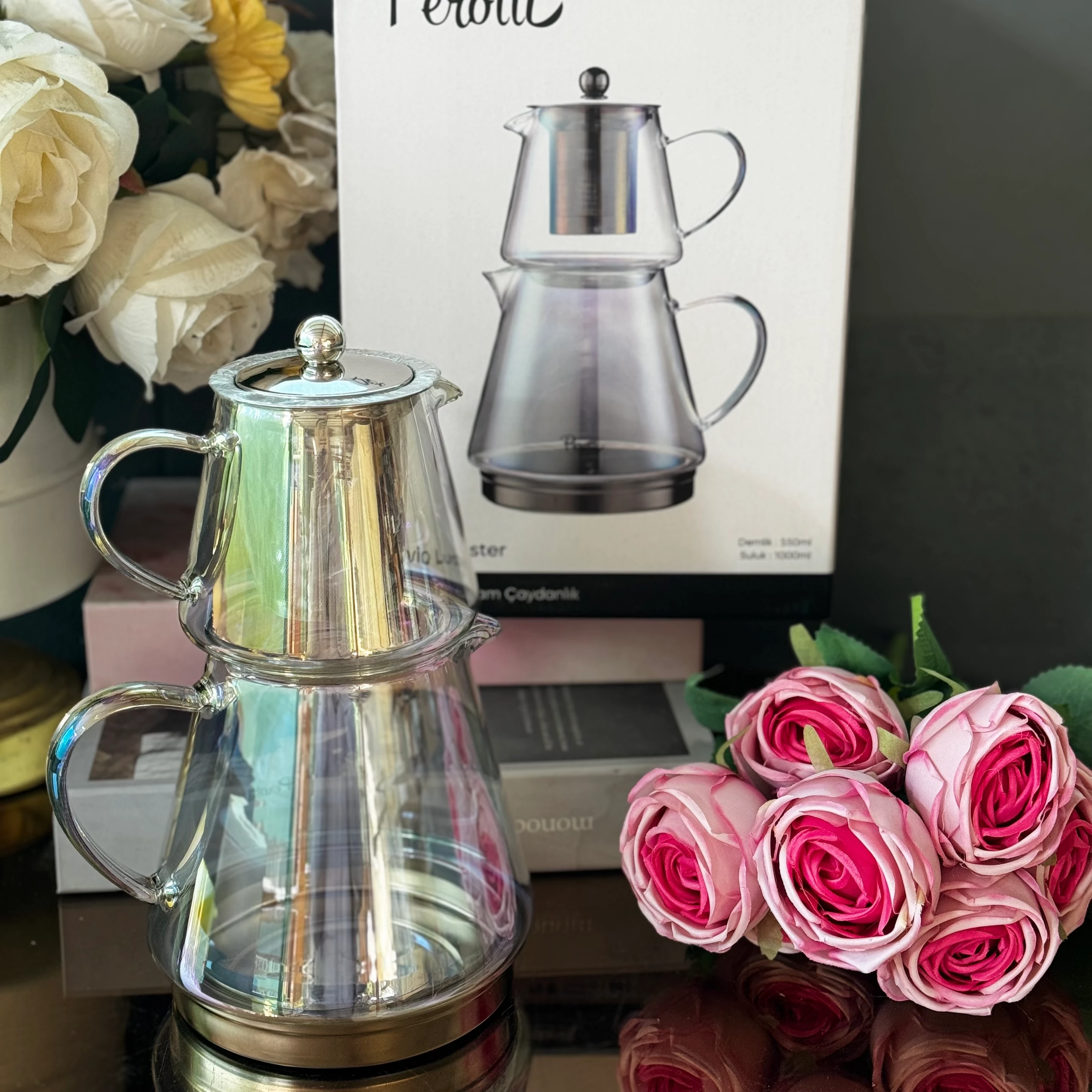 Lüster Cam Çaydanlık