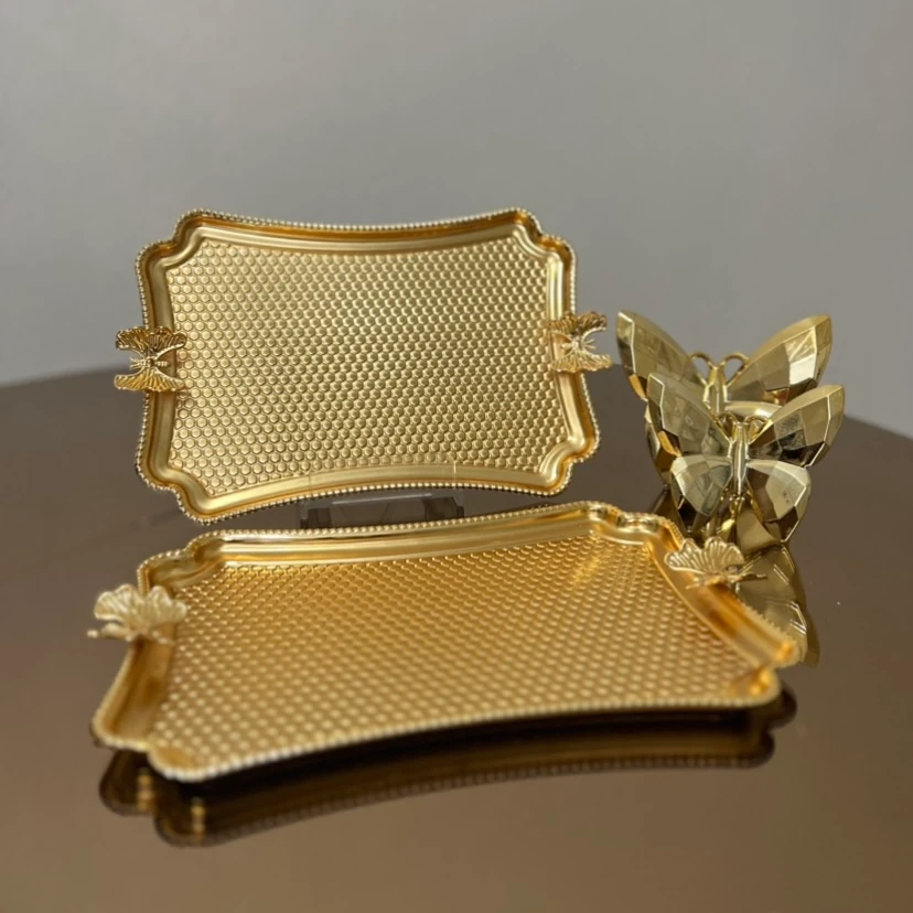 Tek Kişilik Gold Kelebek Tepsi