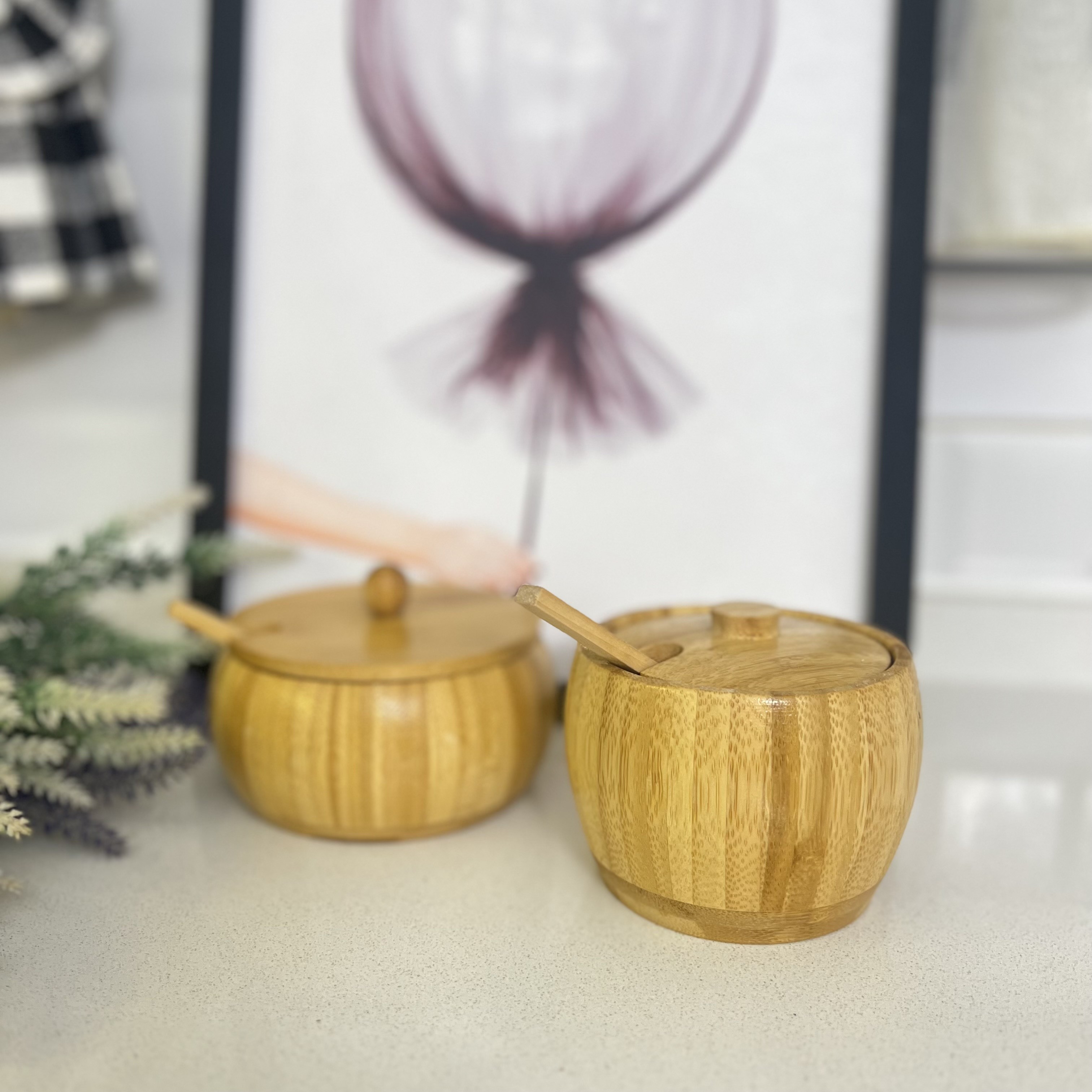 Bambu Kaşıklı Şekerlik