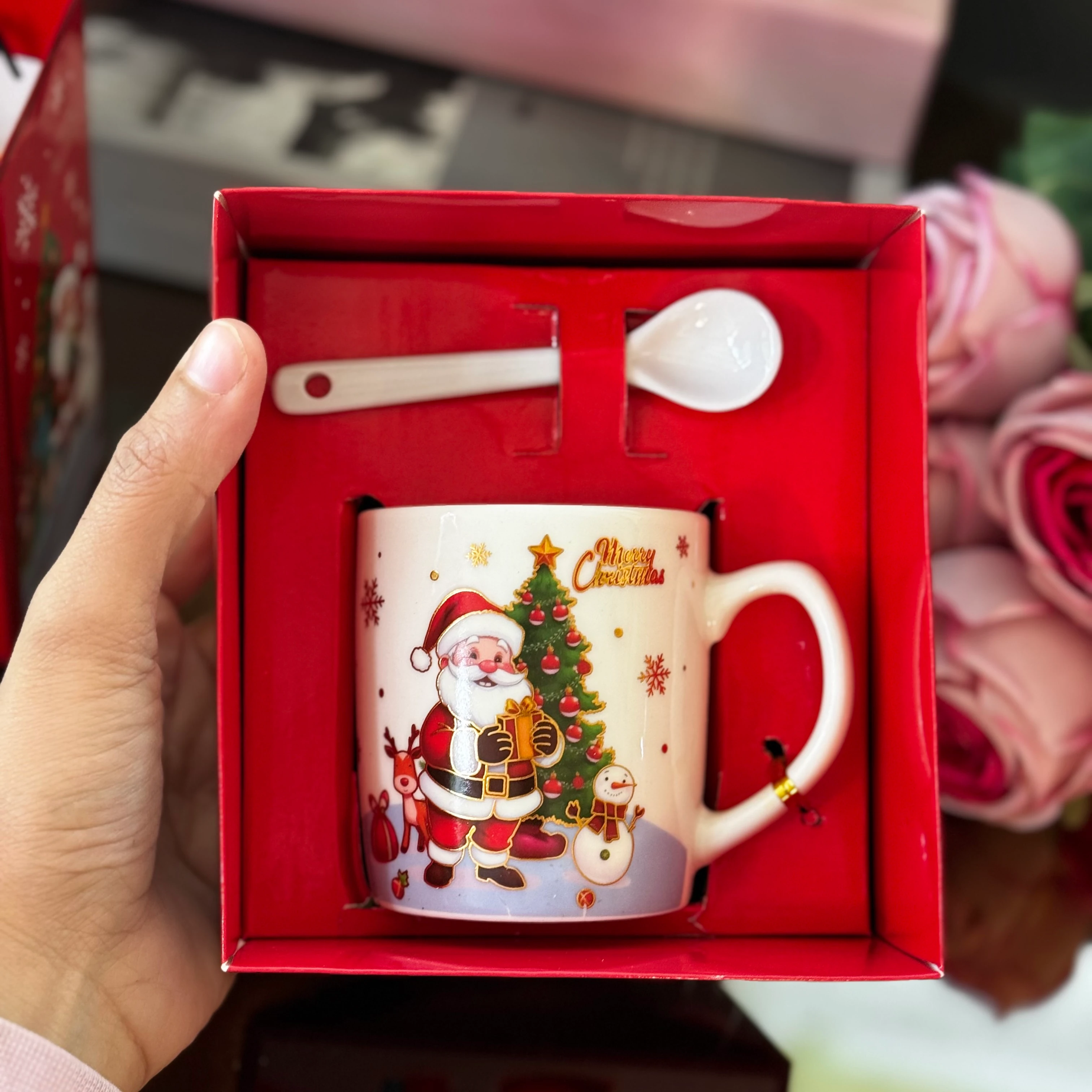 noel kupa kaşıklı kutulu