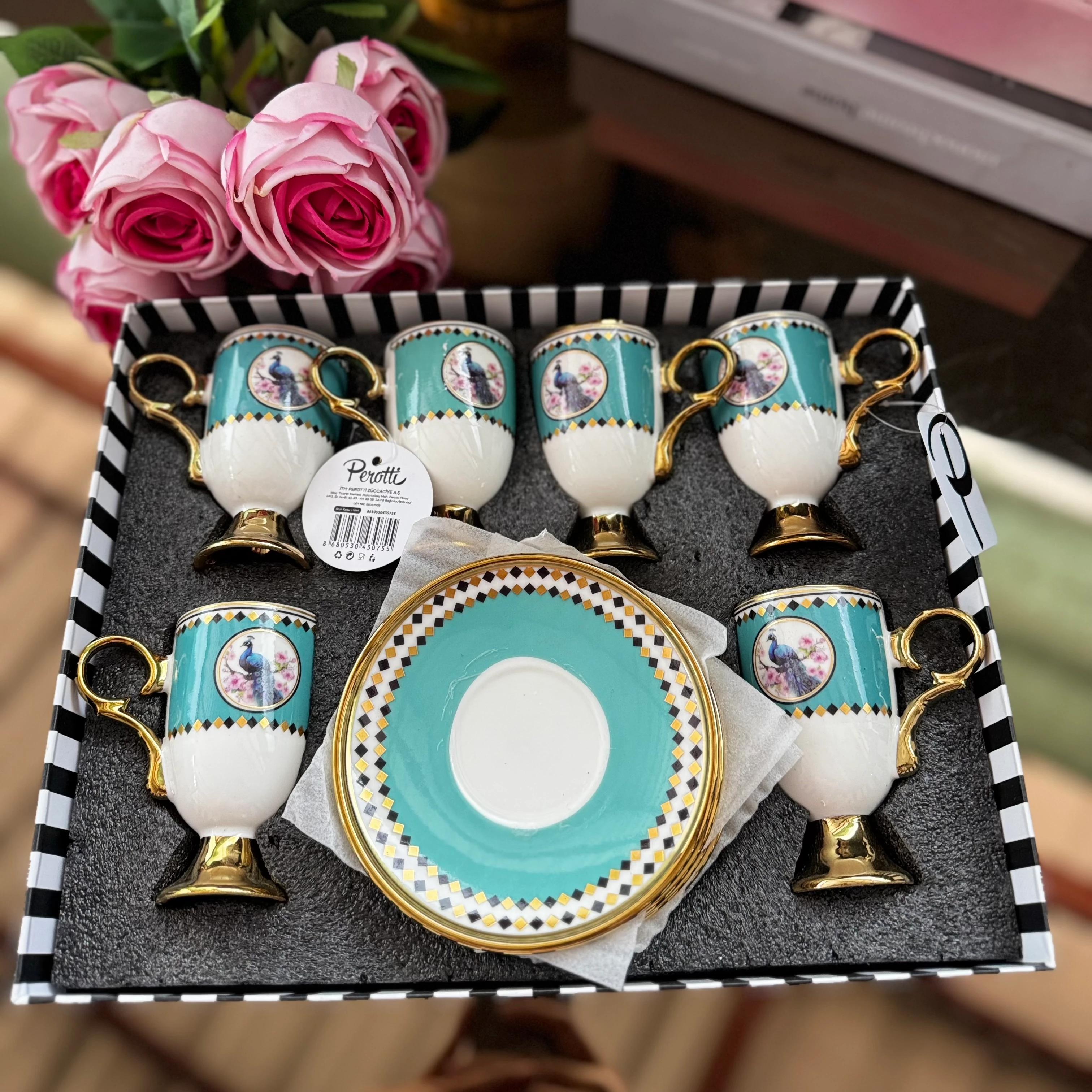 Petrol Kuşlar Fincan Takımı