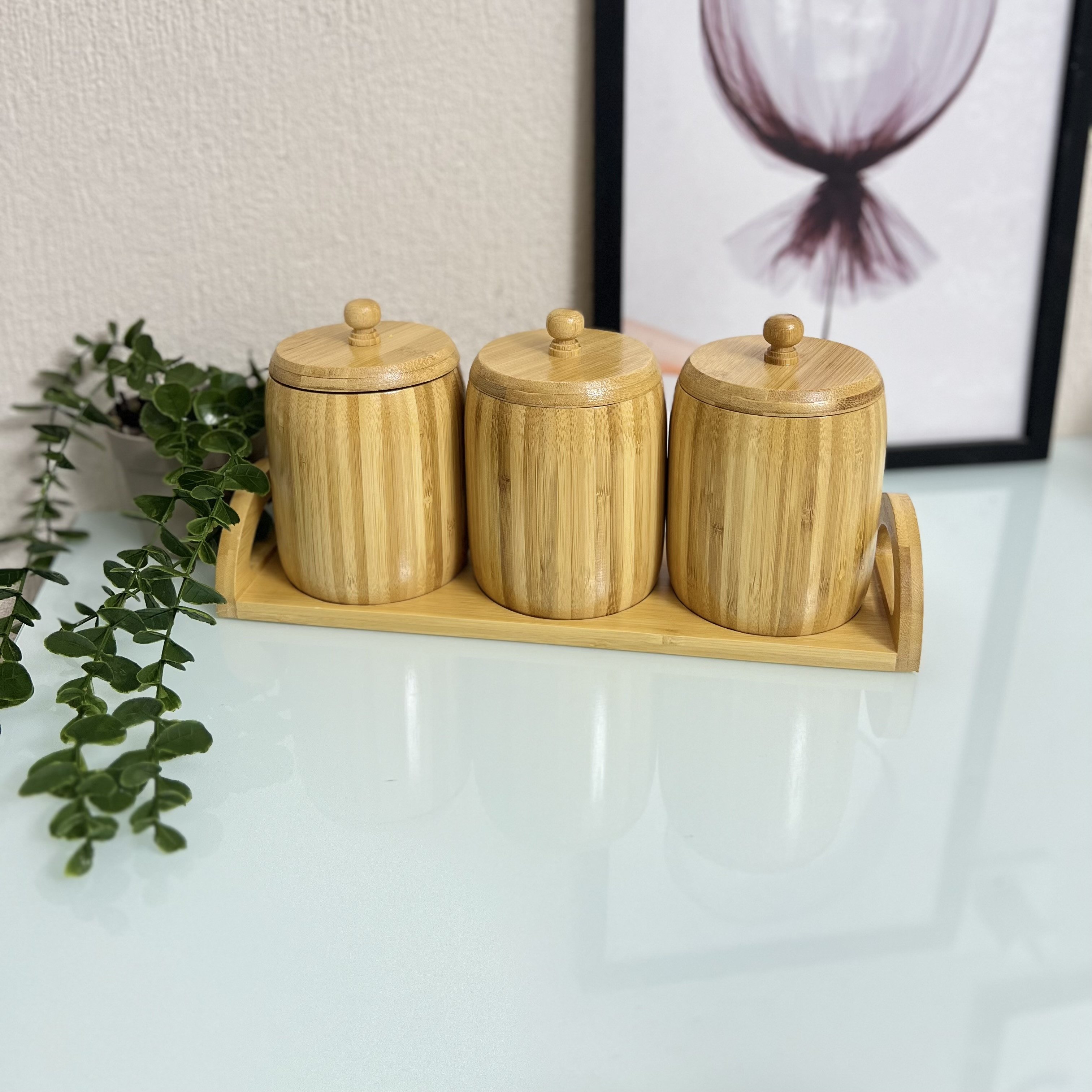 3'lü Bambu Baharatlık