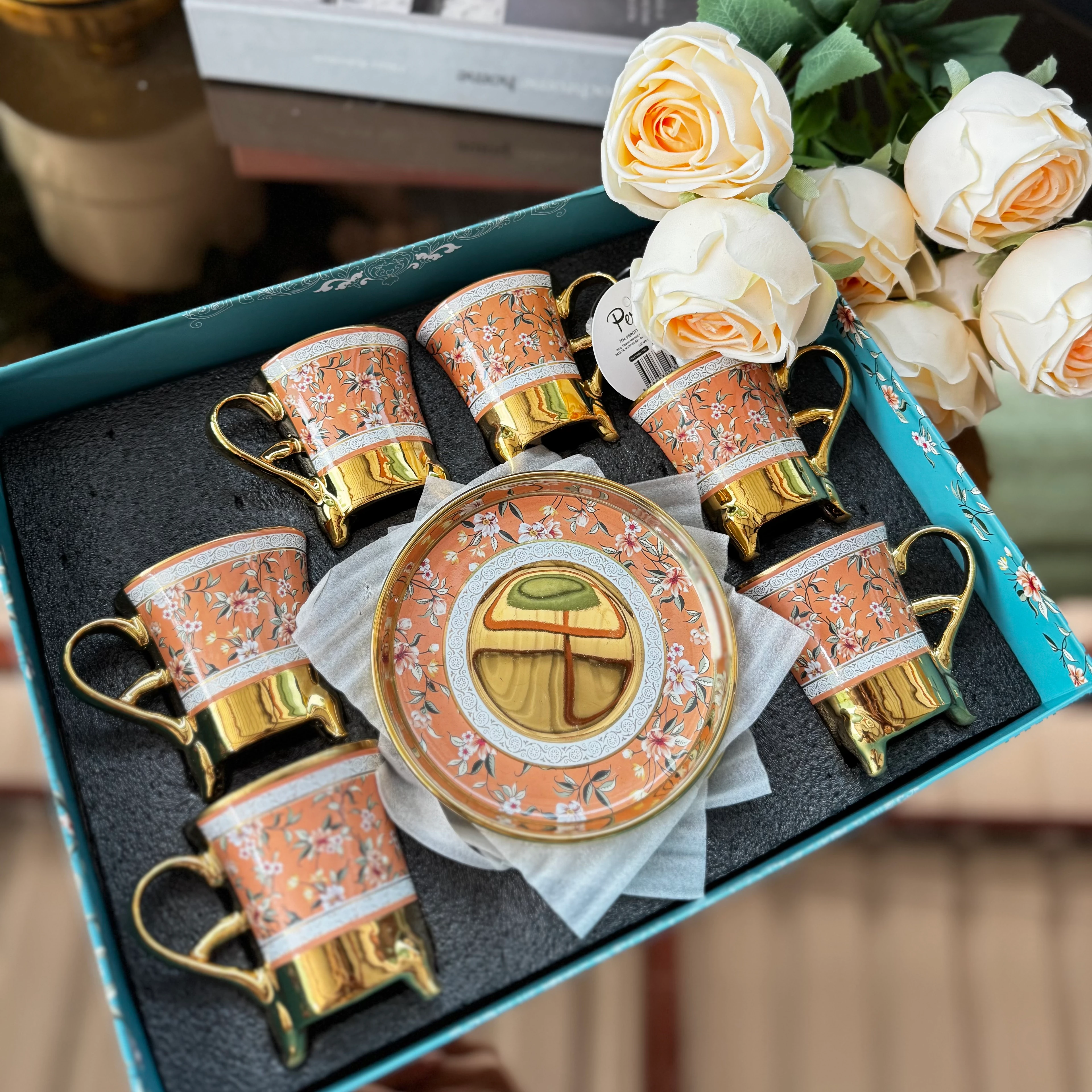 Kiremit Gold Tasarım Fincan Takım