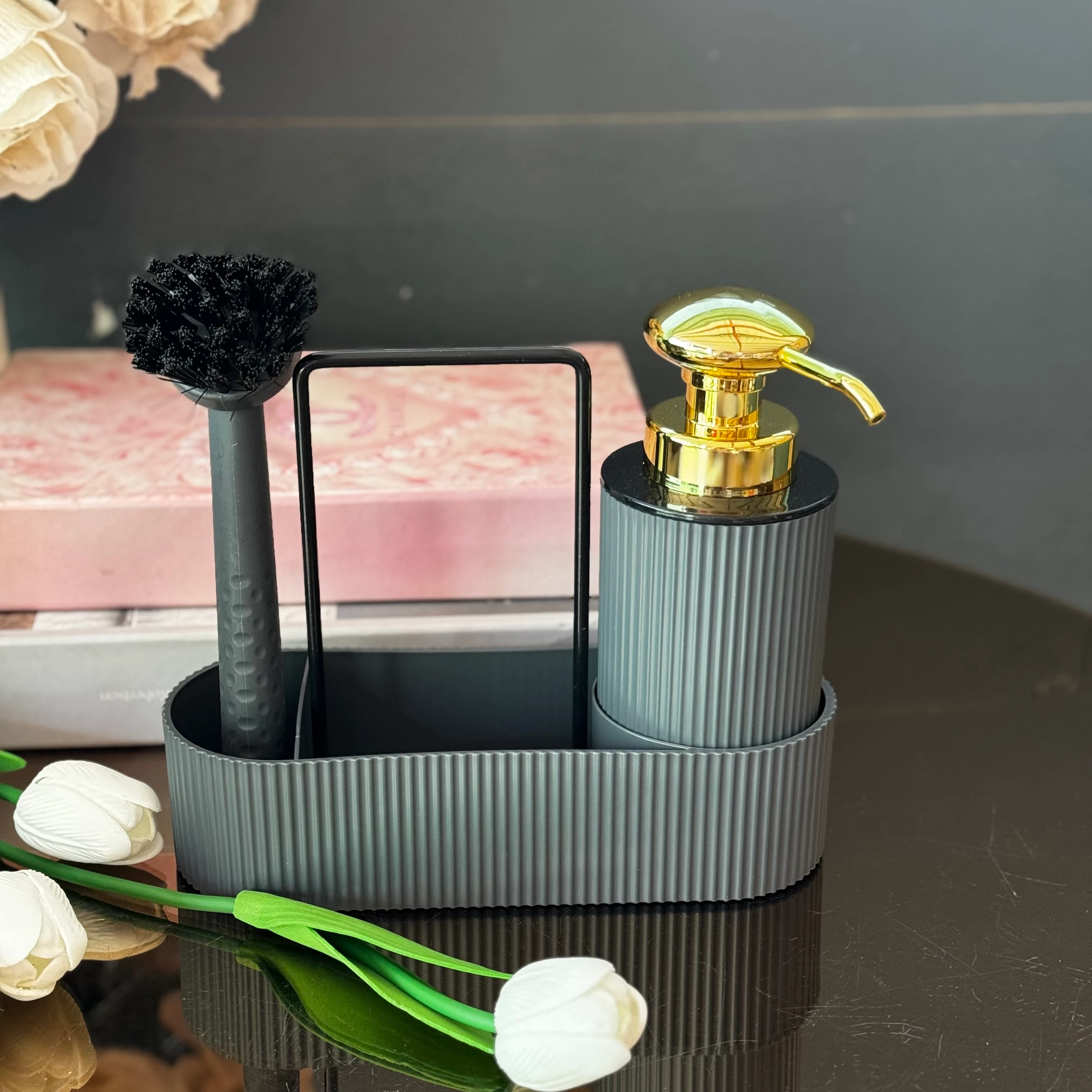 Gri Gold Sabunluk Seti