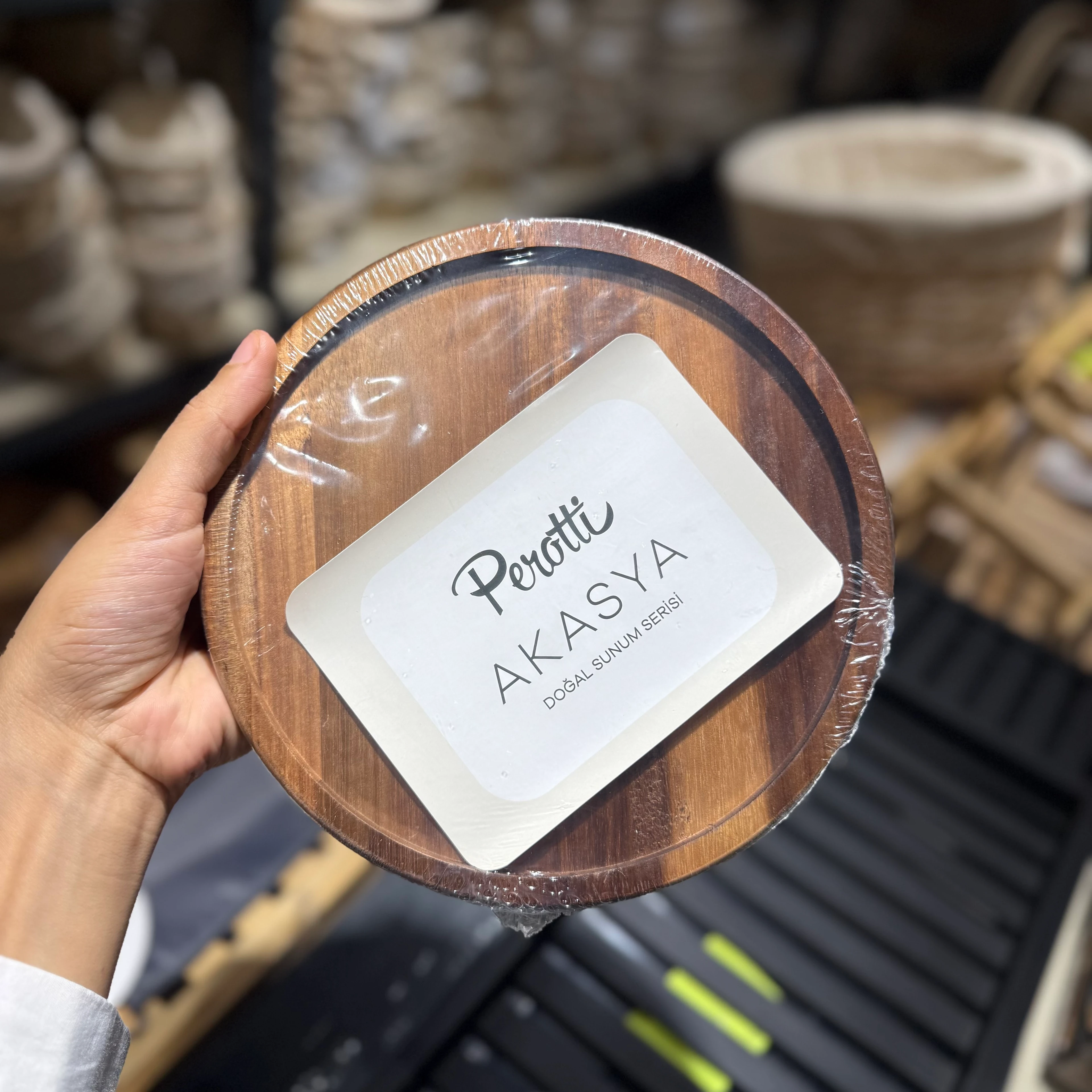 akasya sunumluk yuvarlak 