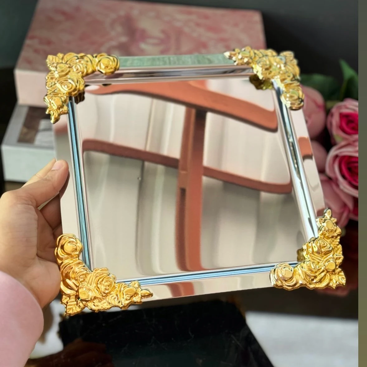 6’li Metal Gül Tepsi 