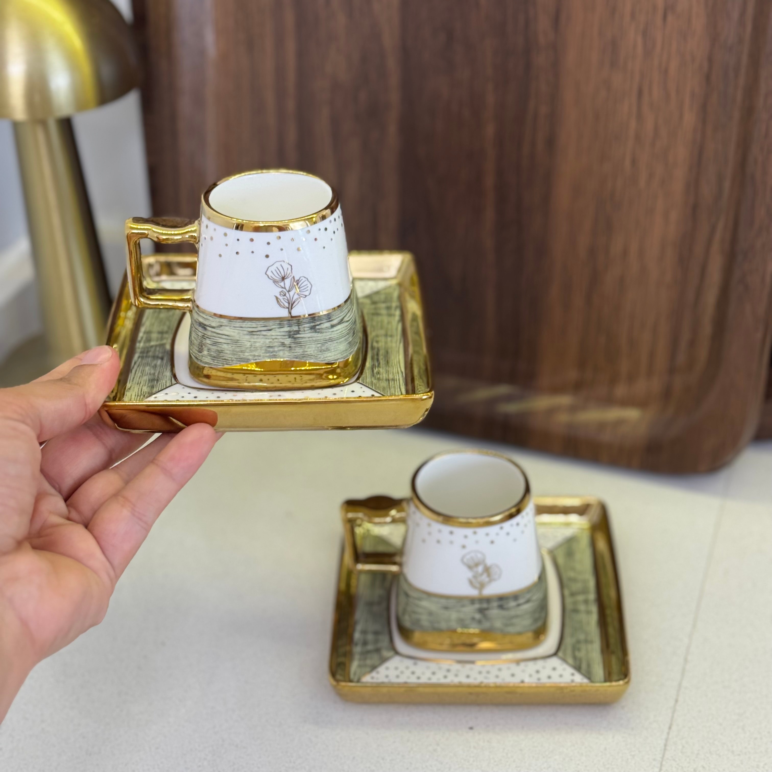 2’li Yeşil Kare Tabak Finca