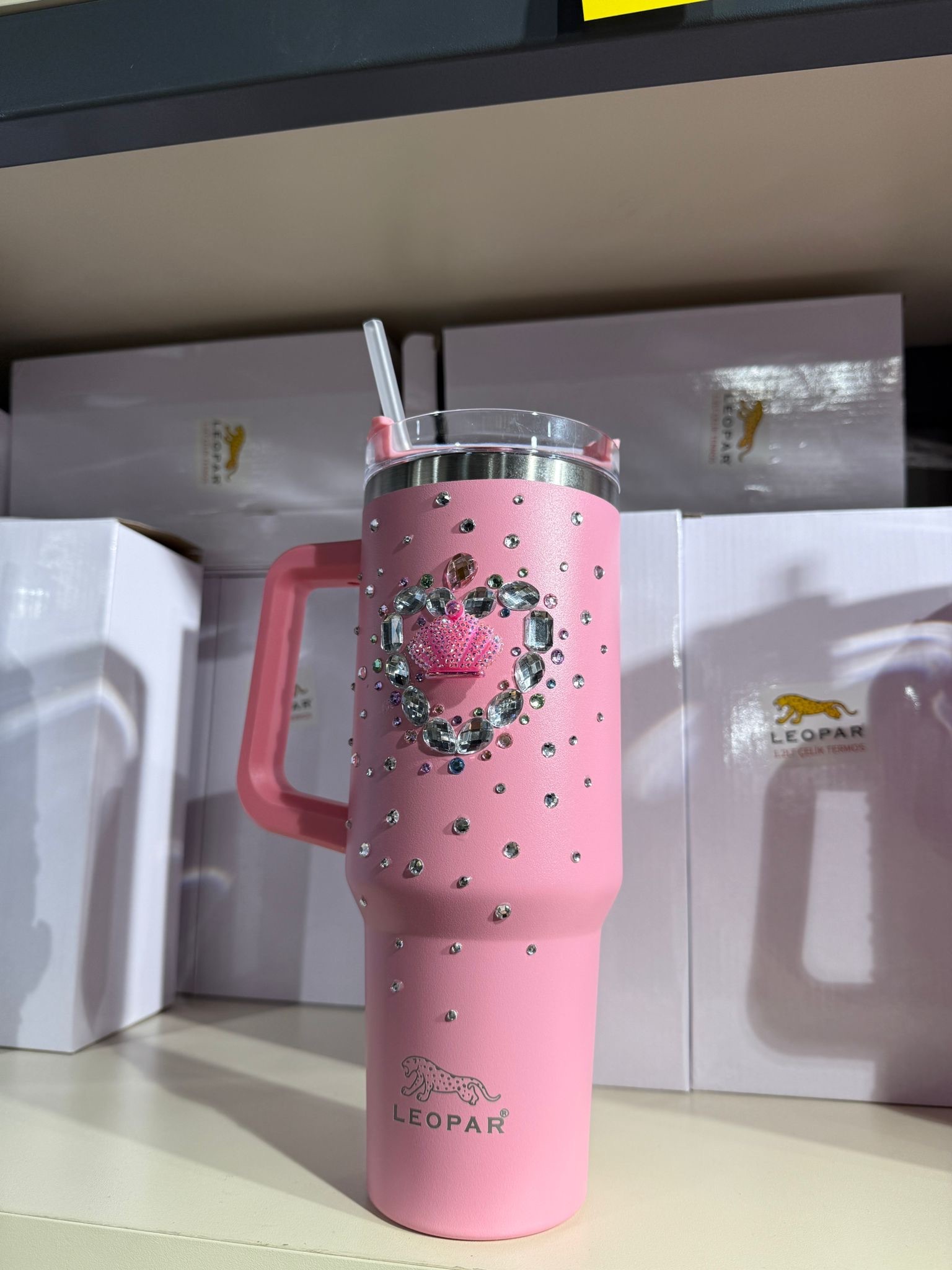 Pembe Taşlı Termos